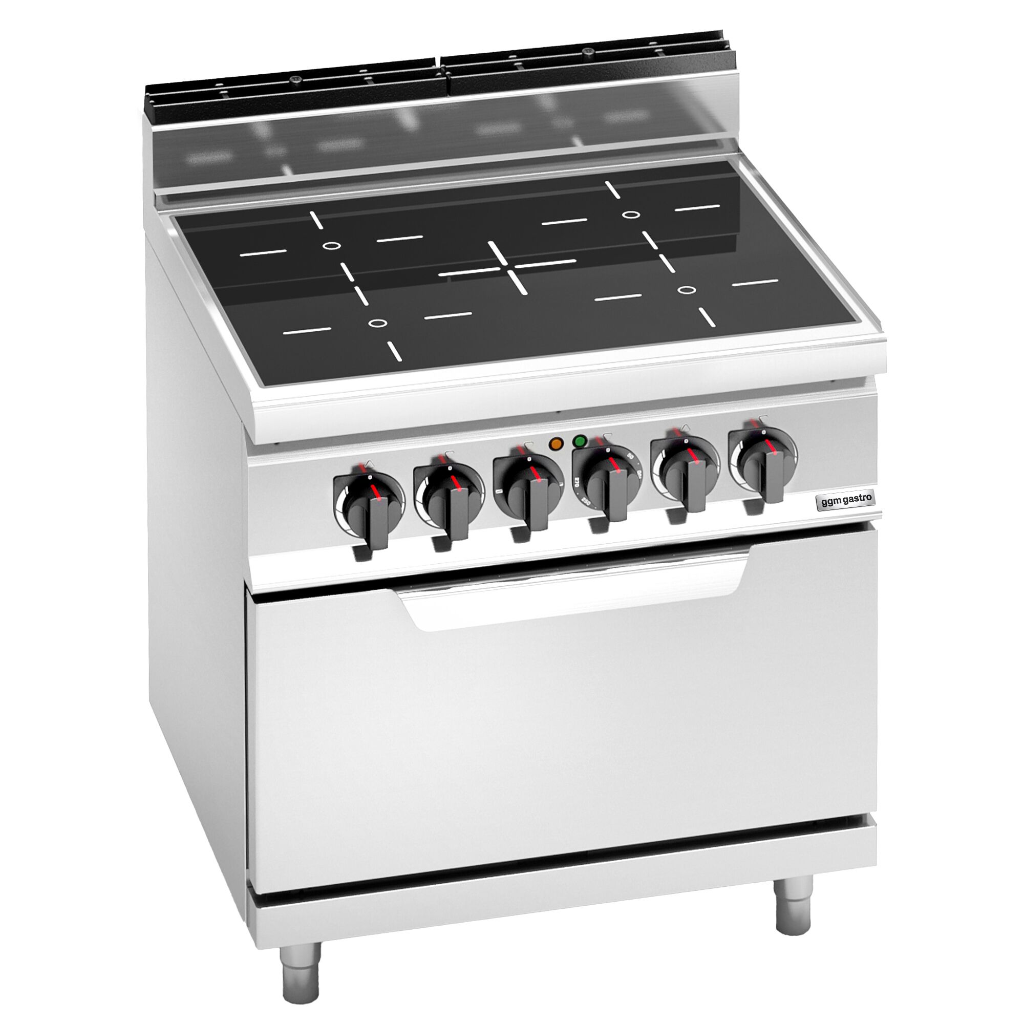 Réchaud vitrocéramique à poser - 20,3kW - 4 foyers infrarouges - avec four électrique - Chaleur statique - 7,5kW