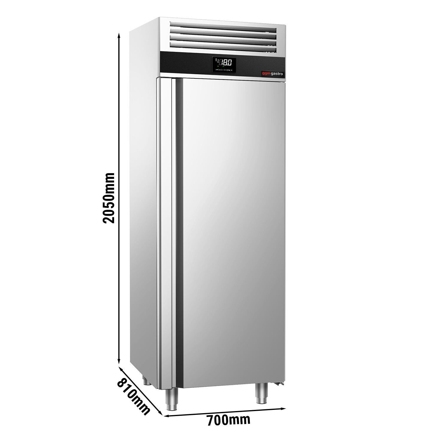 Armoire réfrigérée négative Inox AISI 430 PREMIUM - GN 2/1 - 700 L - avec 1 porte
