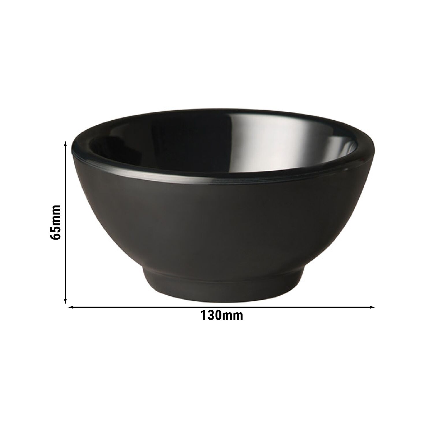 (6 pcs) Coupe - PURE - Mélamine - 300ml - Ø 130mm - Profondeur : 65mm - Noir