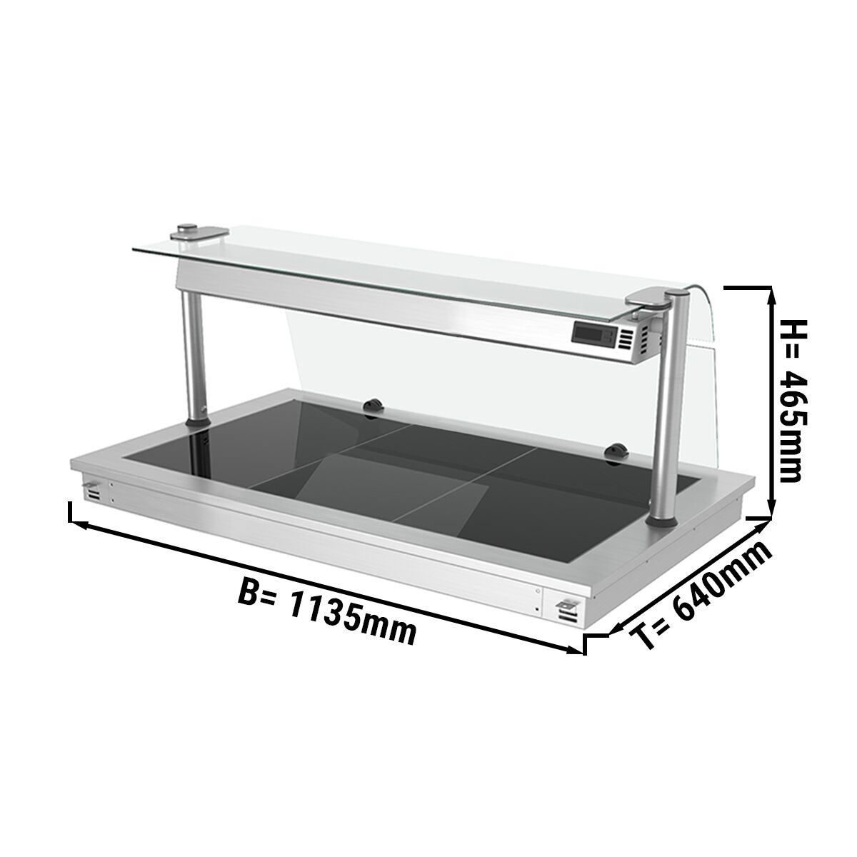 Plaque chauffante encastrable - 1000 mm - 3x GN 1/1 -