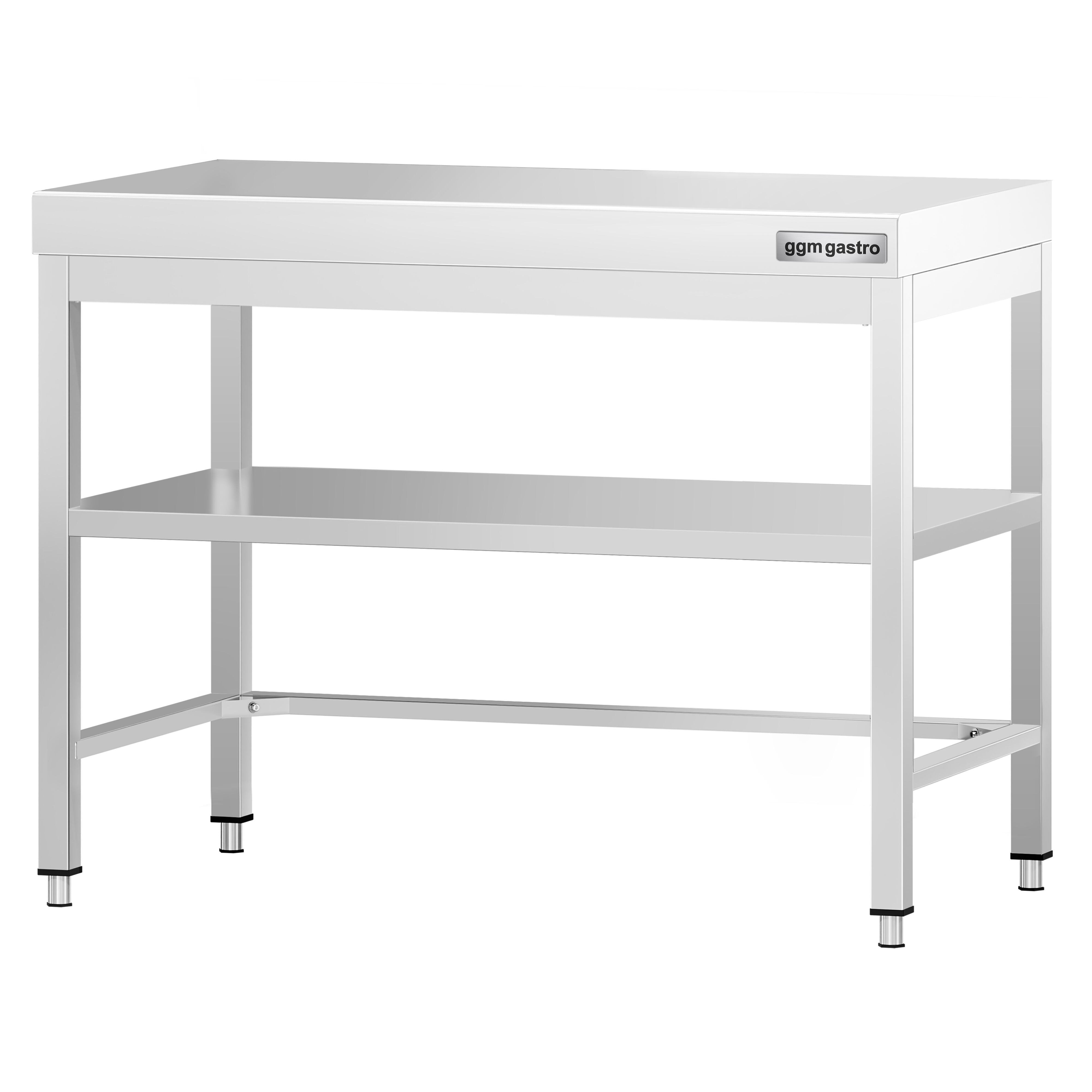 Table de travail inox PREMIUM - 800 x 700 mm - avec tablette inférieure & Renforts