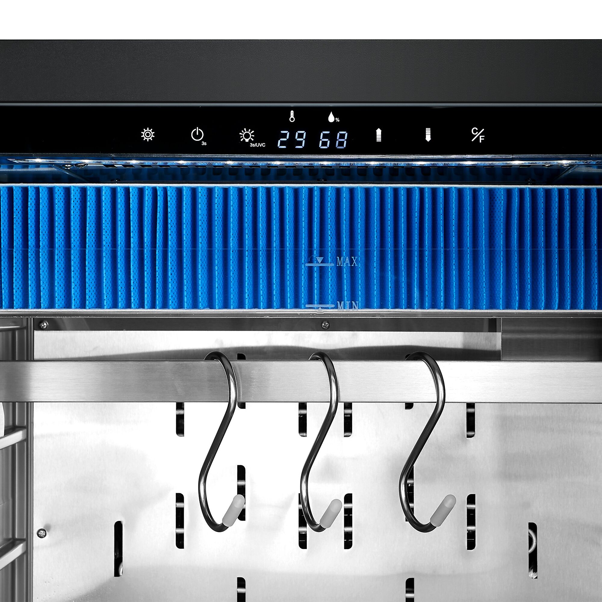 Armoire de maturation à sec pour viande - 595mm - 98 litres - 1 porte vitrée sans cadre - inox