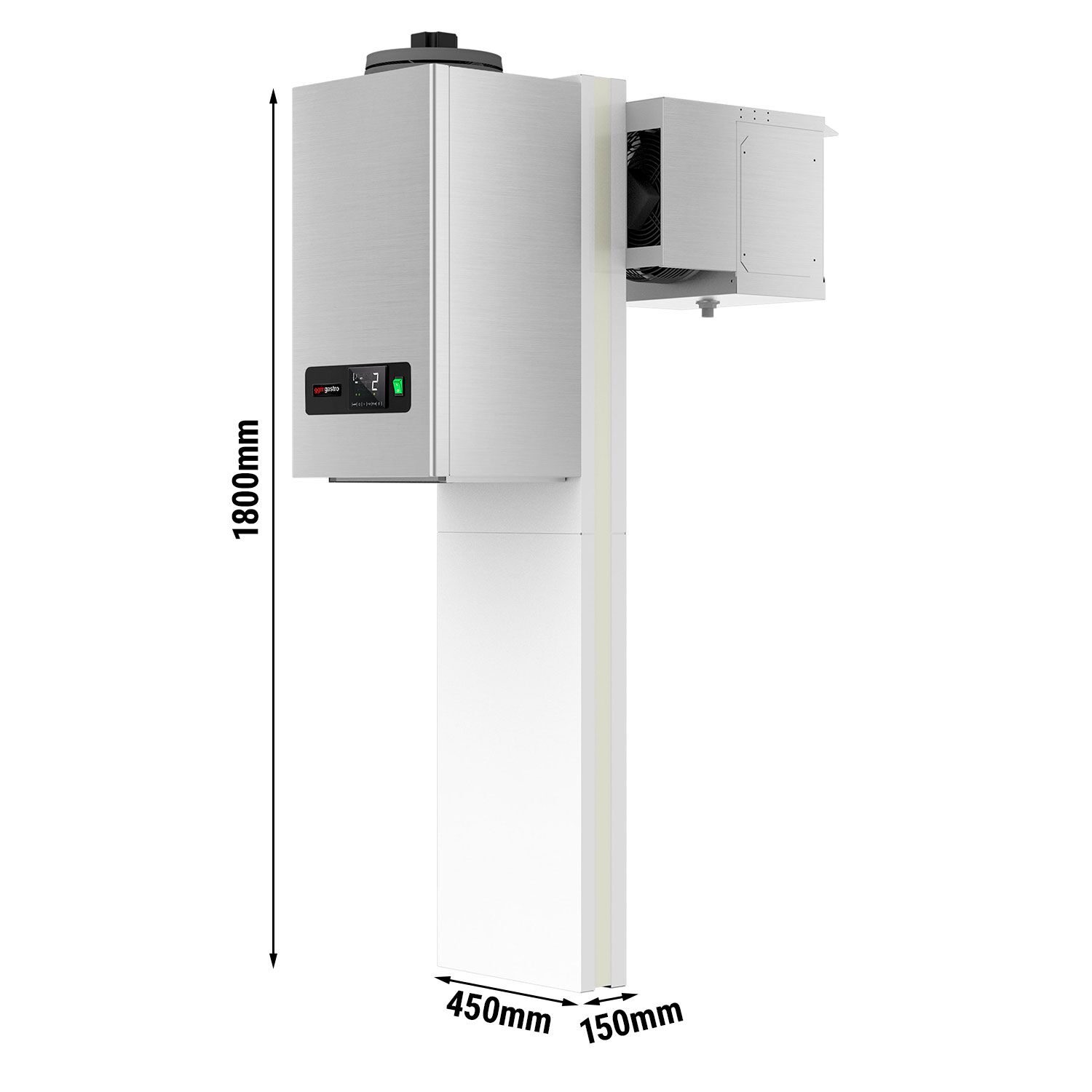 En acier inoxydable Groupe de froid négatif monobloc mural - pour volume max. 5m³ - 650W