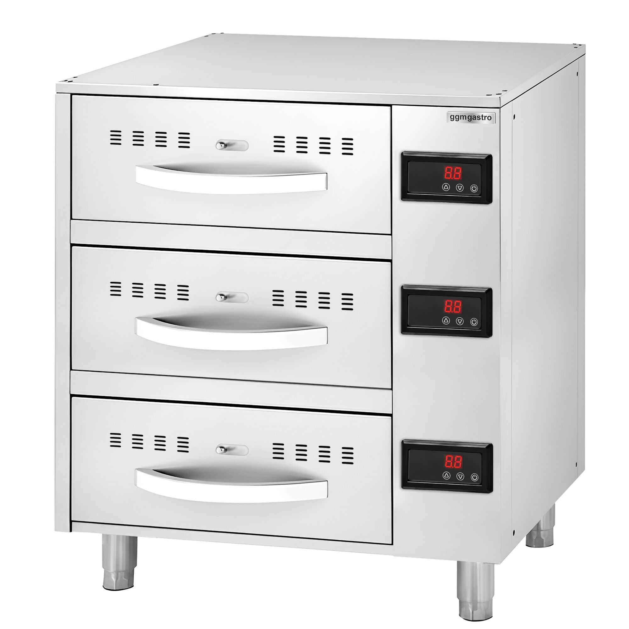 Meuble chauffant à tiroirs GN 1/1 - 3 tiroirs - 6kW - 824x578x957mm