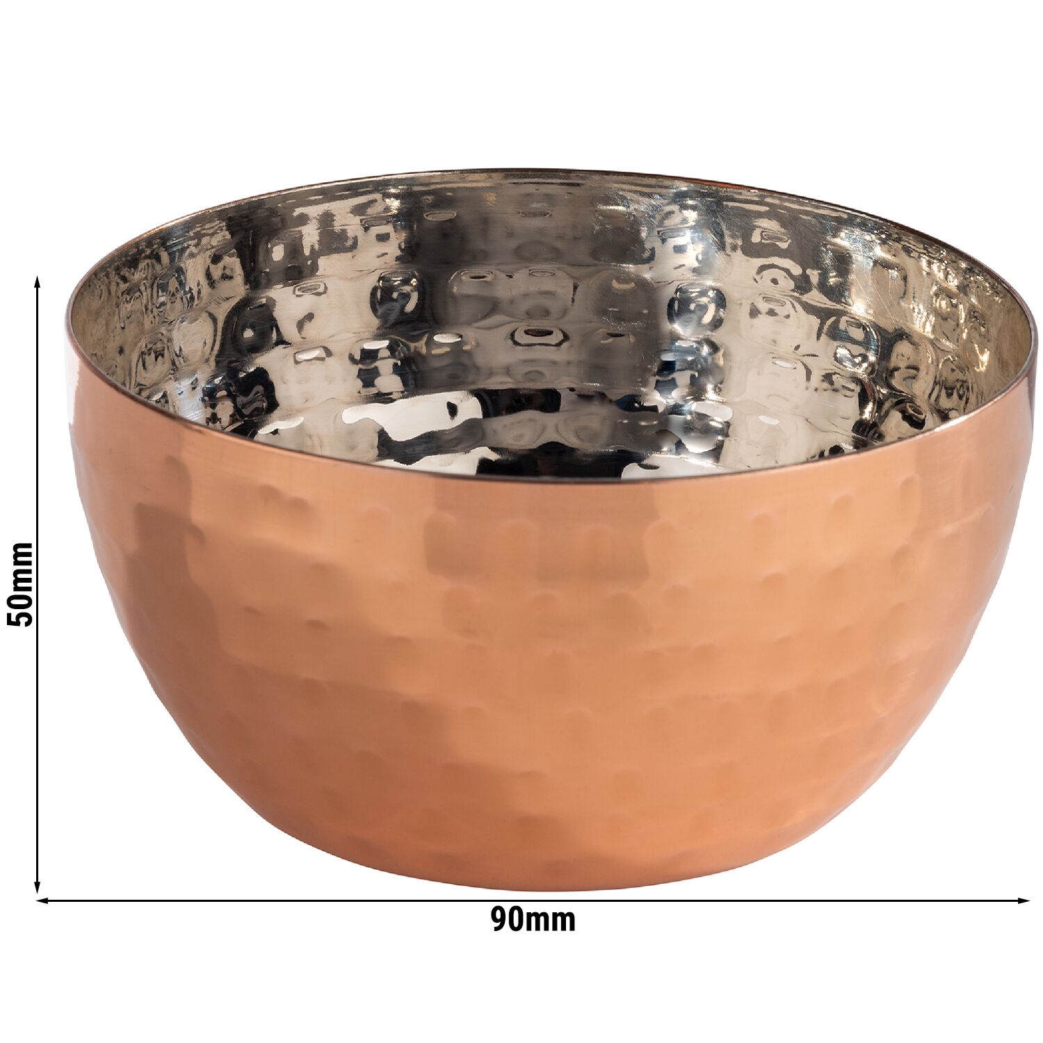 (6 pcs) Coupe - MUMBAI - Acier inoxydable - 200ml - carré - 90x90mm - Profondeur : 50mm - Cuivre