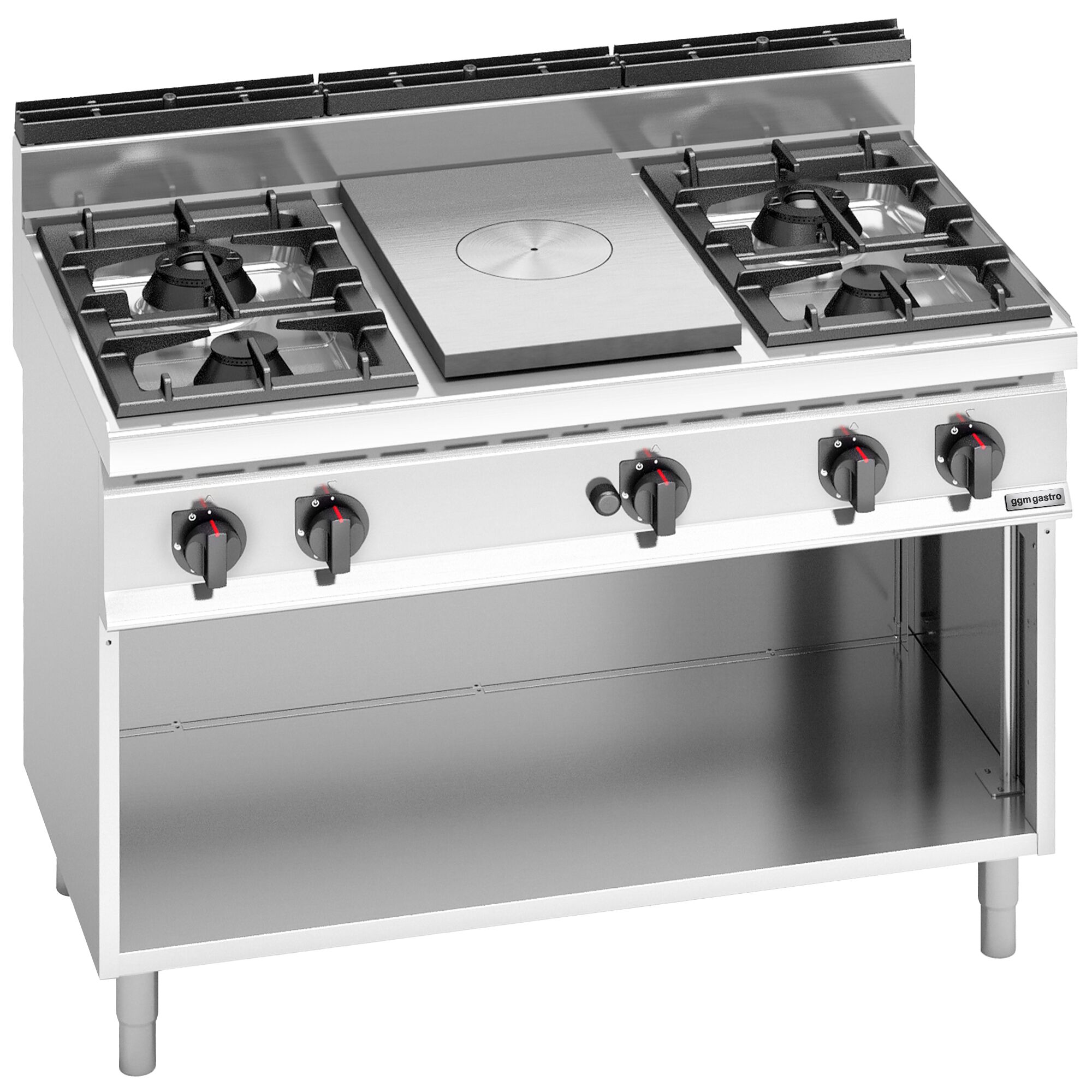 Plaque coup de feu & fourneau à gaz – 28 kW – 4 brûleurs
