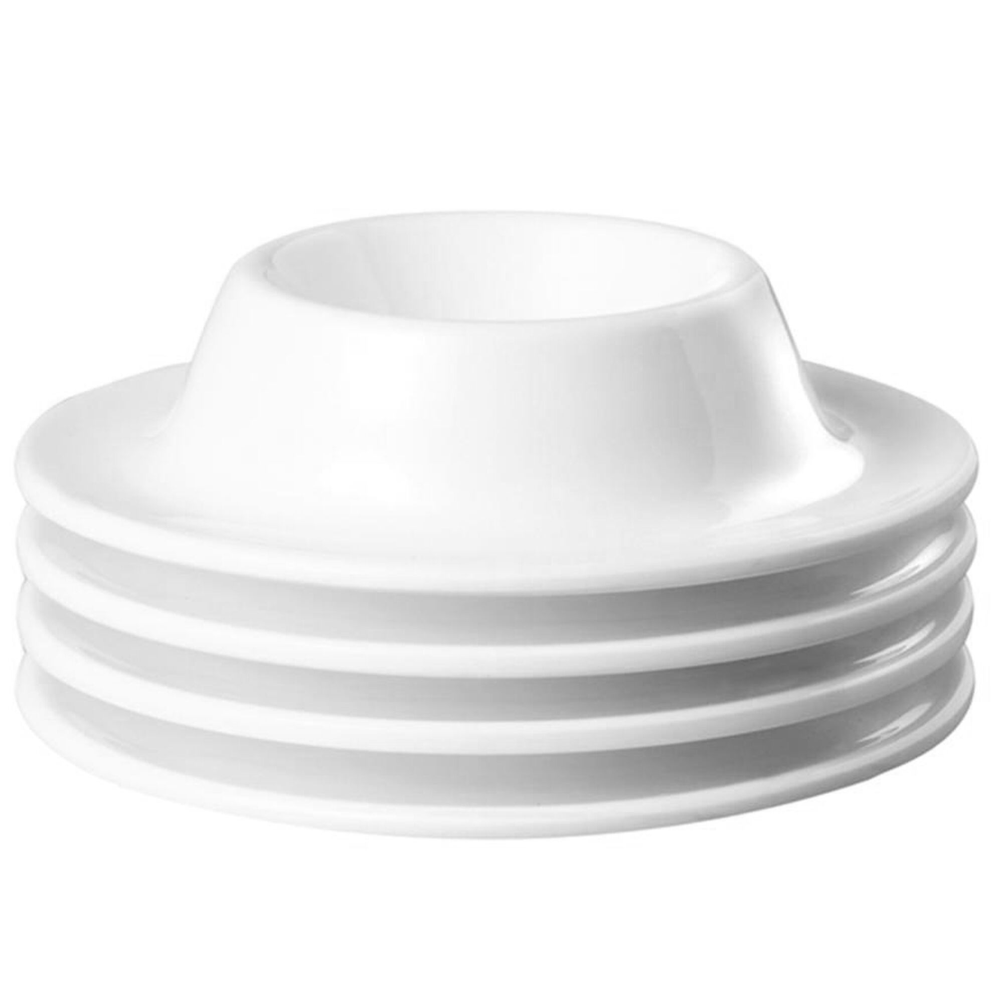 (6 pcs) Coquetier EGGY - Mélamine - Ø 85mm - Blanc