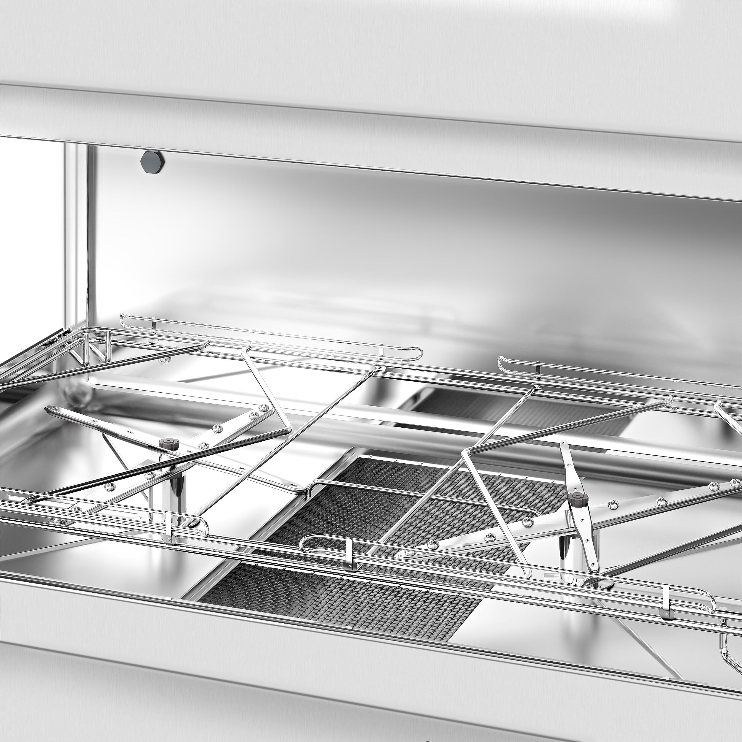Lave-vaisselle à capot double paroi avec double panier traversant – Numérique – 22,2 kW – avec adoucisseur inclus – avec pompe de détergent, de rinçage et de vidange
