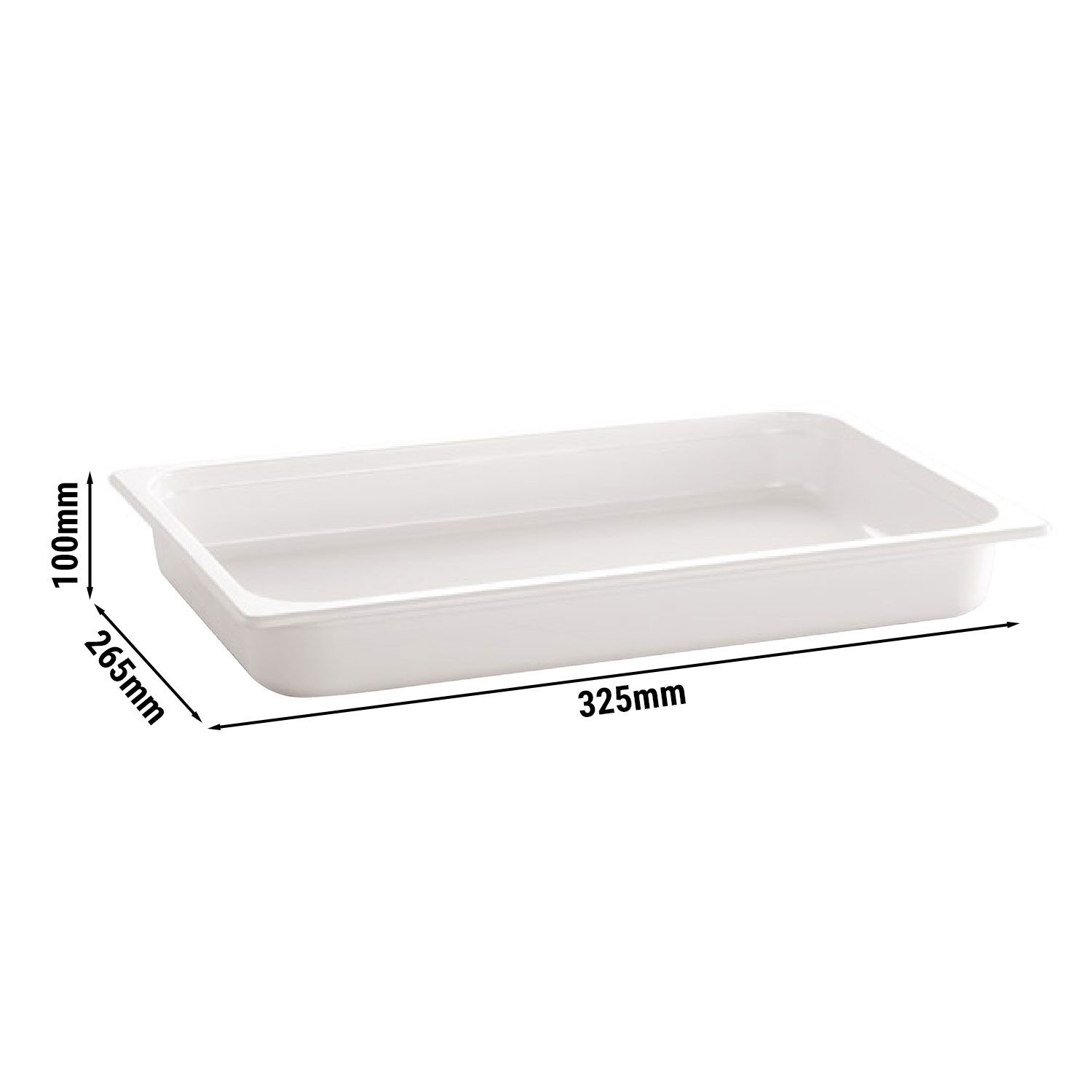 (6 pièces) Bac en mélamine GN 1/2 - ECOLINE - 4,7 litres - Hauteur : 100 mm