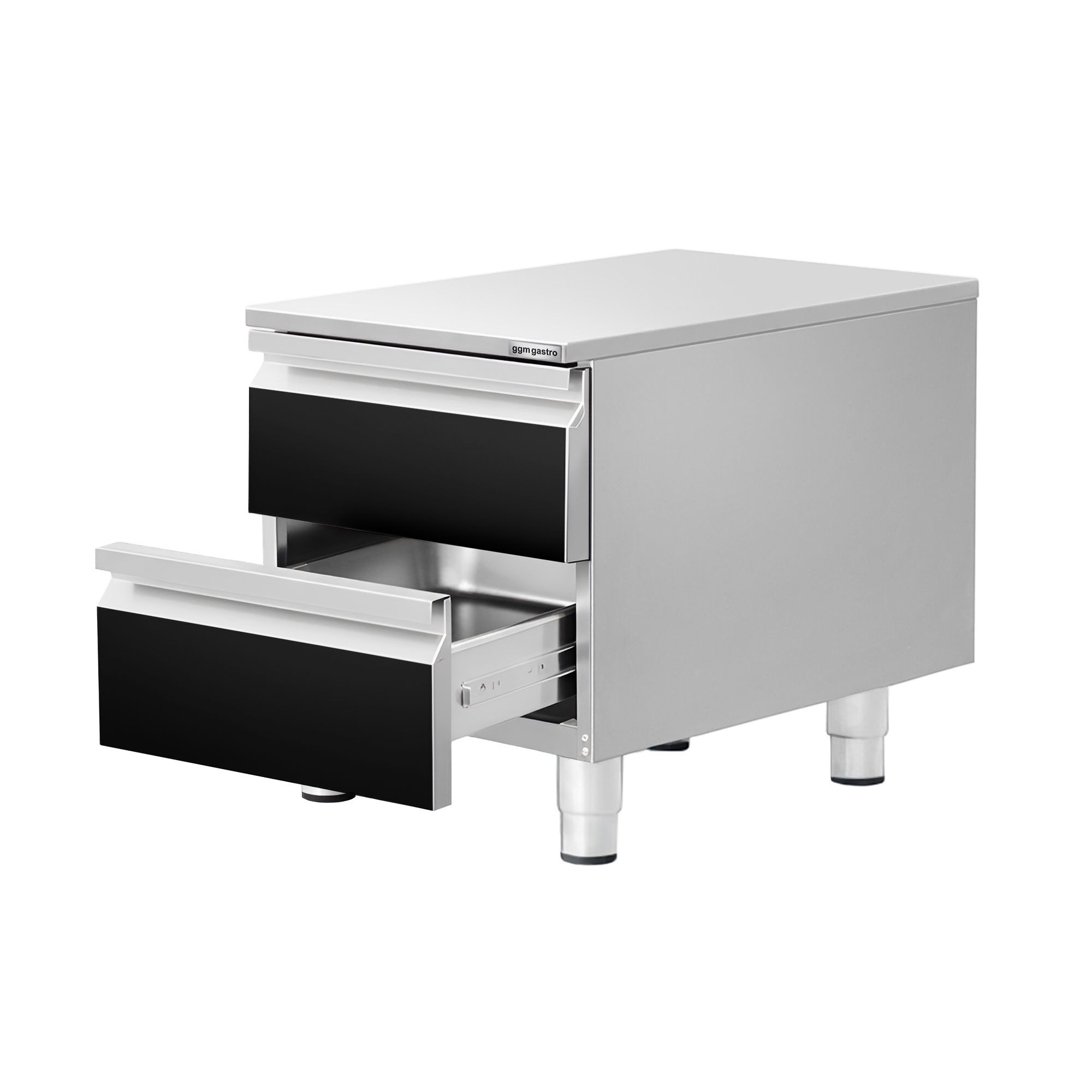 Schubladenschrank - Schwarz-Titan - 400x560mm - 2 Schubladen