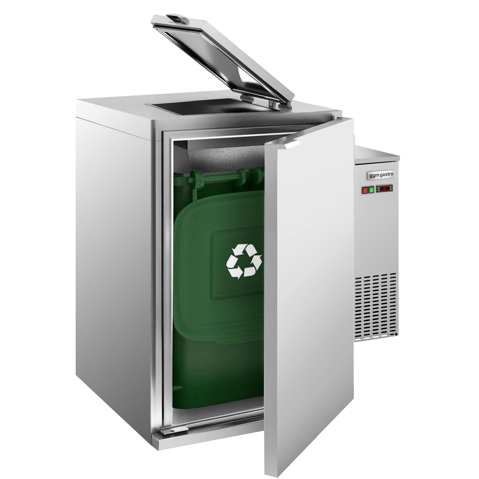 Refroidisseur de déchets humides – 1 × 120 litres ou 1 × 240 litres – Groupe à droite