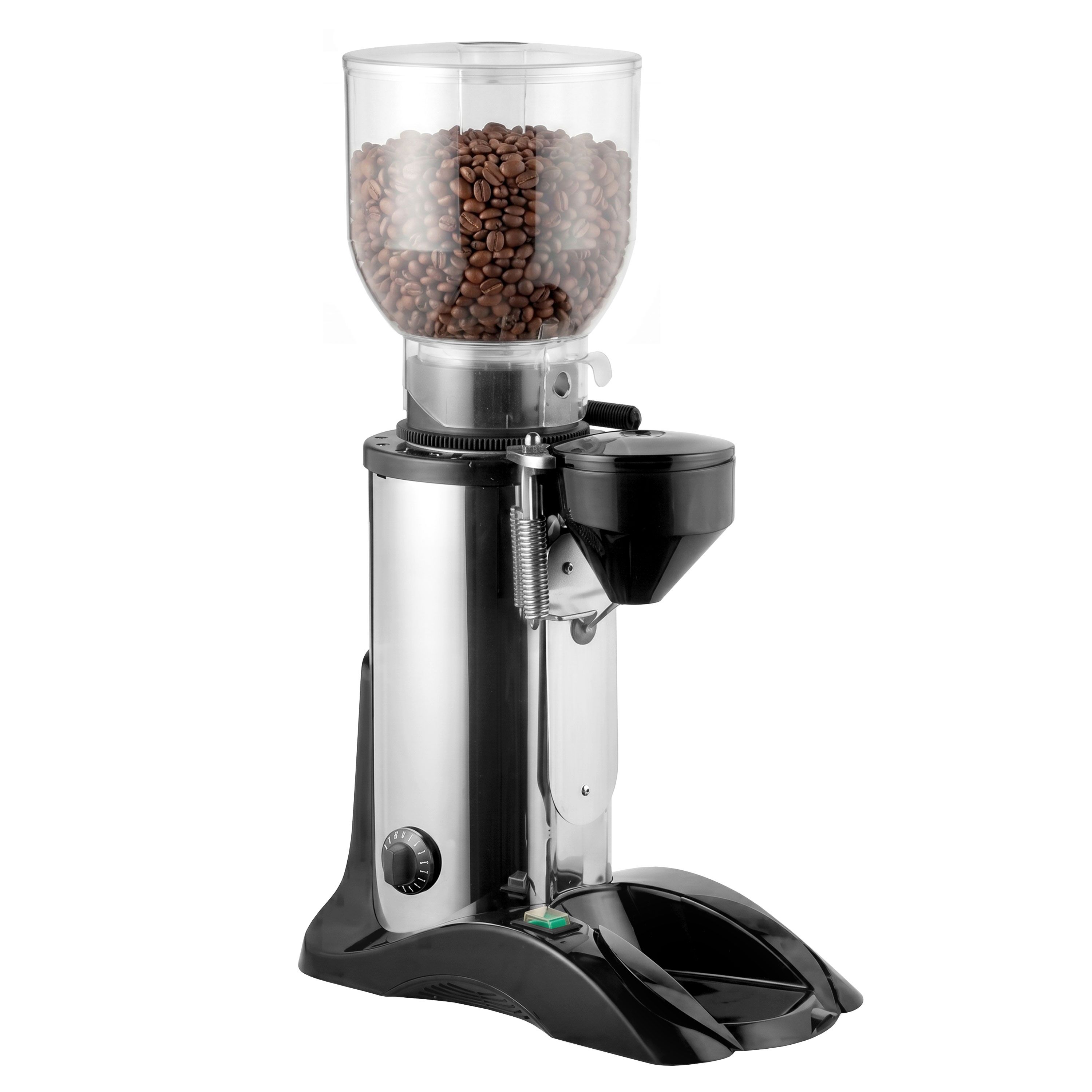 Espresso koffiemolen - 2kg bonenreservoir - geluidsarm - 63dB - On-demand (direct in zeefhouder) - RVS behuizing