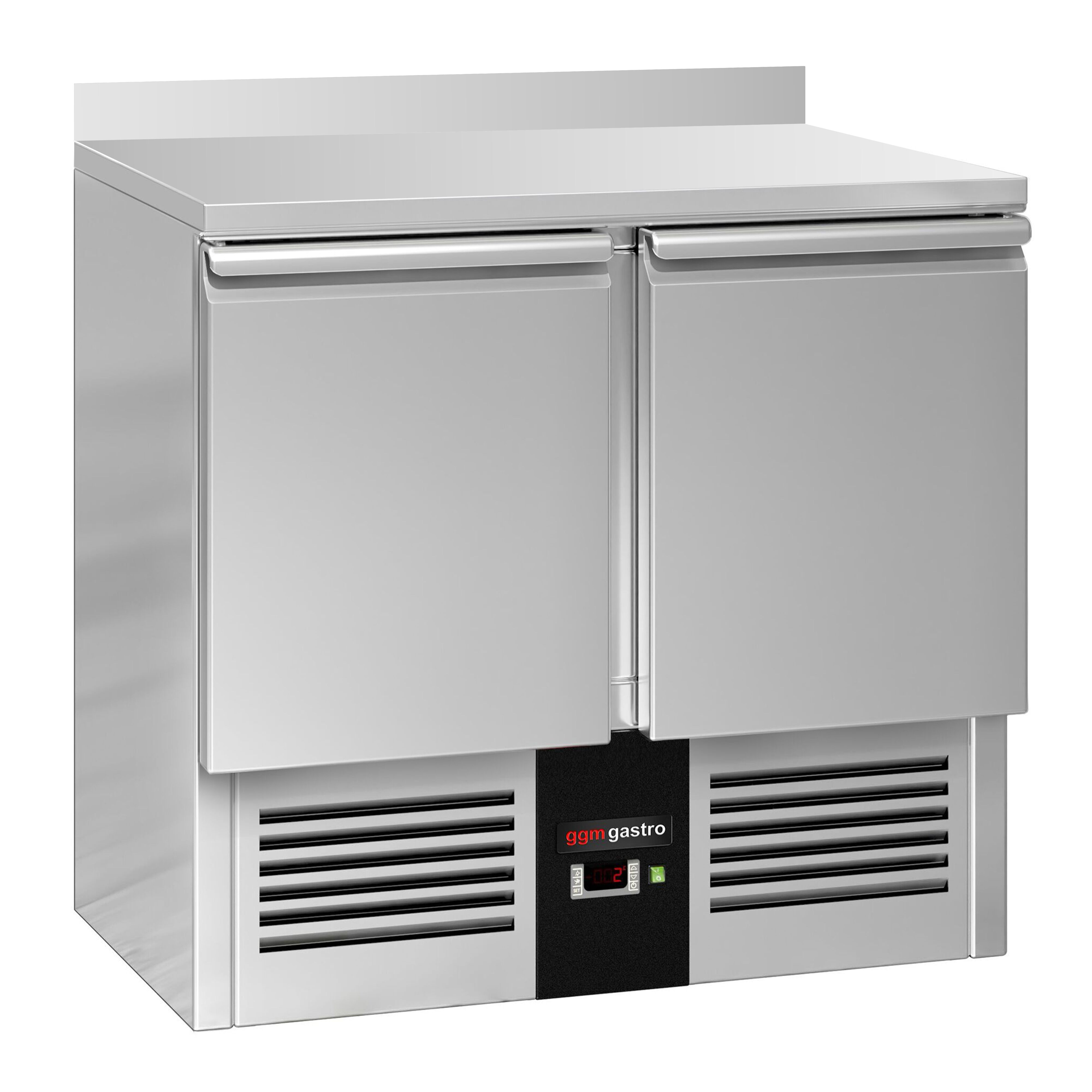 Commercial Counter Fridge PREMIUM - 900x700mm - with 2 doors - with upstand - capacity 240 litres