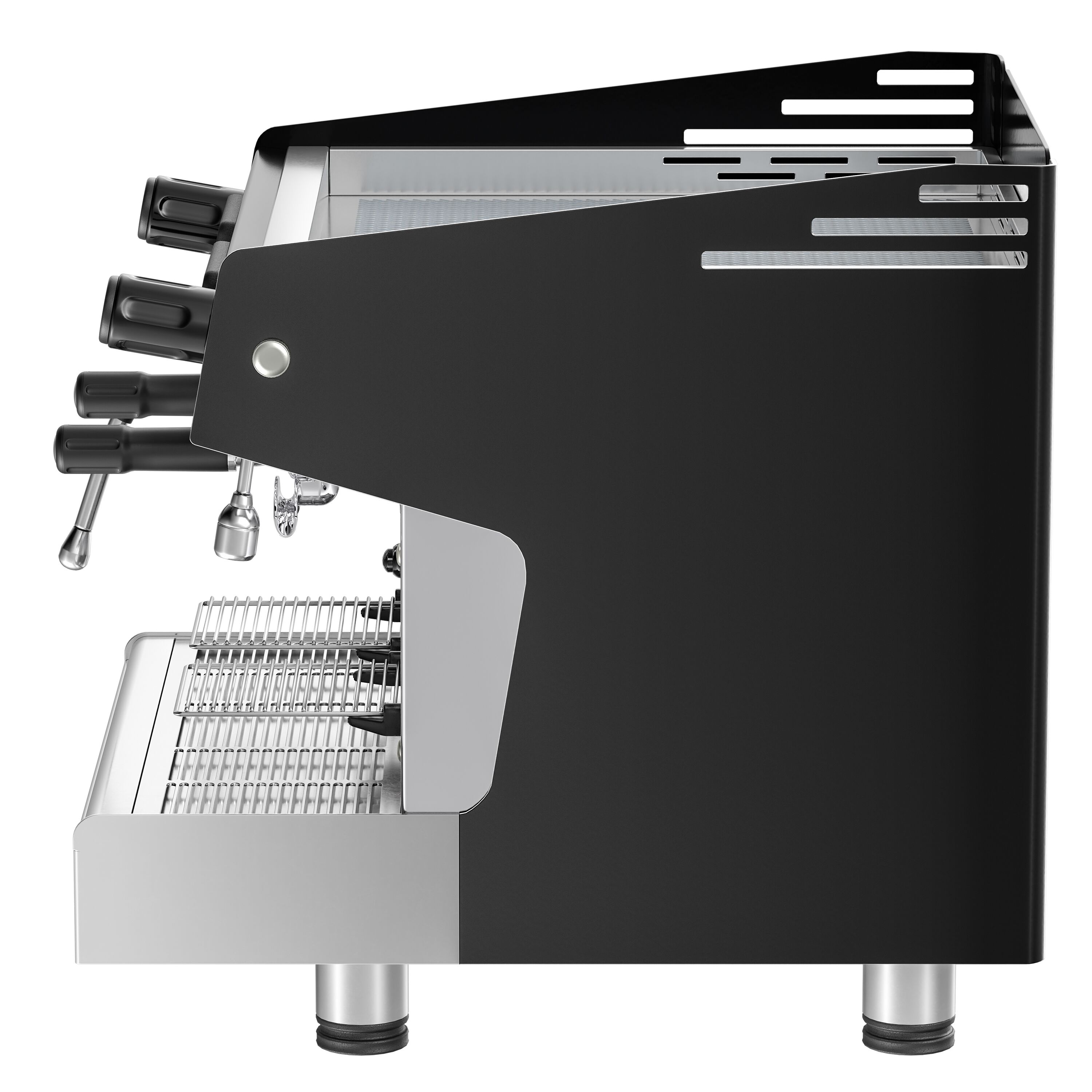 Machine à café porte-filtre compacte – 2 groupes – avec système de préinfusion & 1 lance vapeur incluse