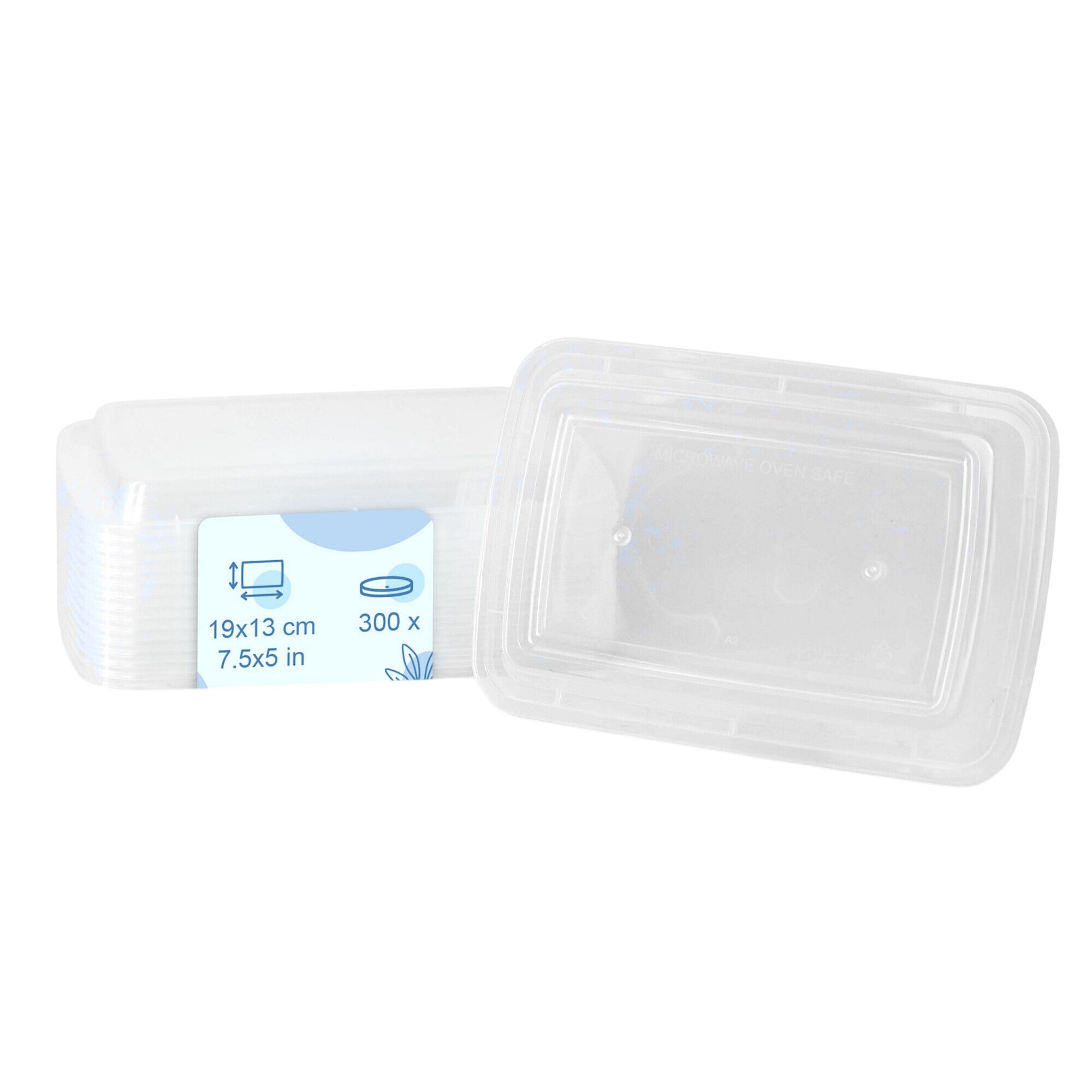 (300 pcs) Barquette réutilisable - Rectangulaire - Transparent