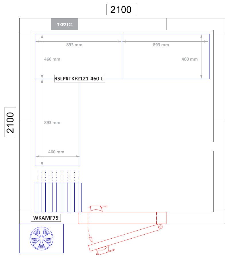 Kit rayonnage en aluminium - En angle (L) gauche - Profondeur:460mm - Capacité de charge:600kg