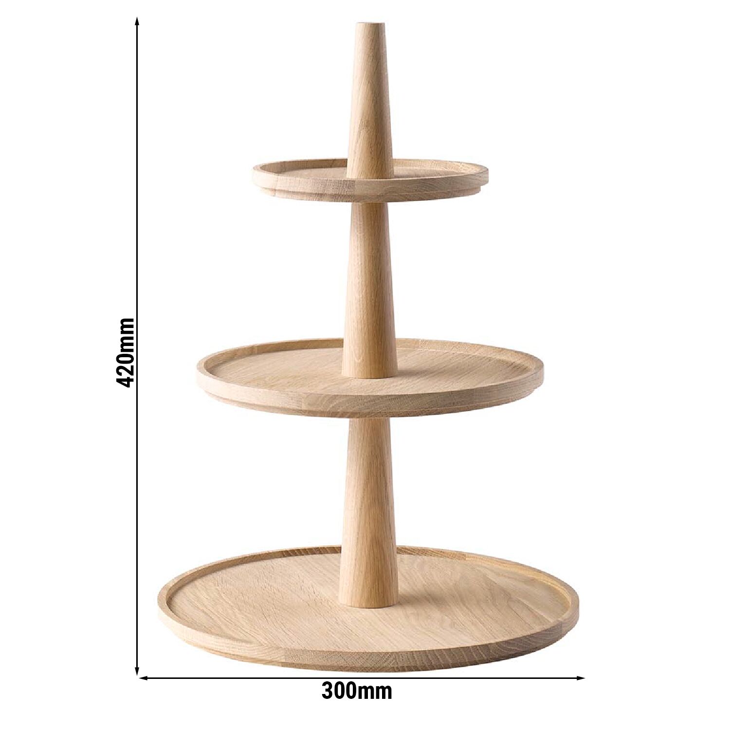 Présentoir buffet - VALO - Bois de chêne - Brun - rond - Ø300mm - Hauteur:420mm