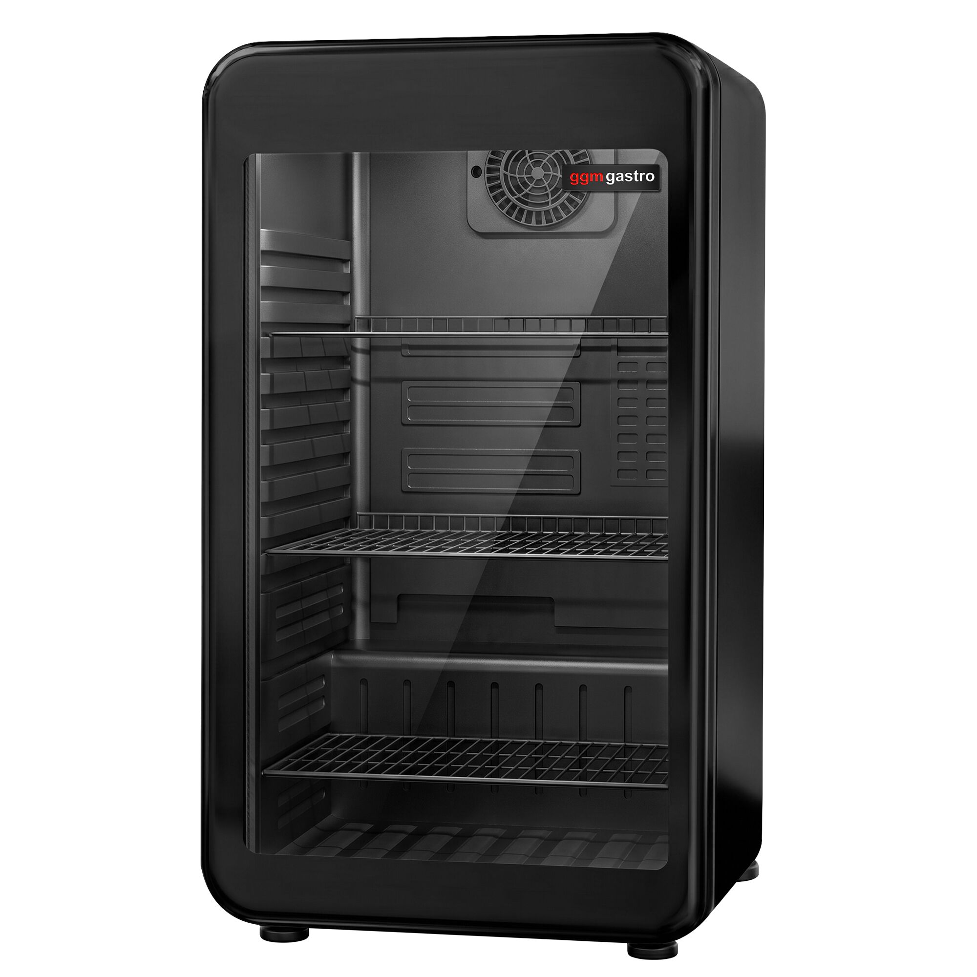 Minibar-Kühlschrank - 500mm - 120 Liter - mit 1 Glastür - Schwarz
