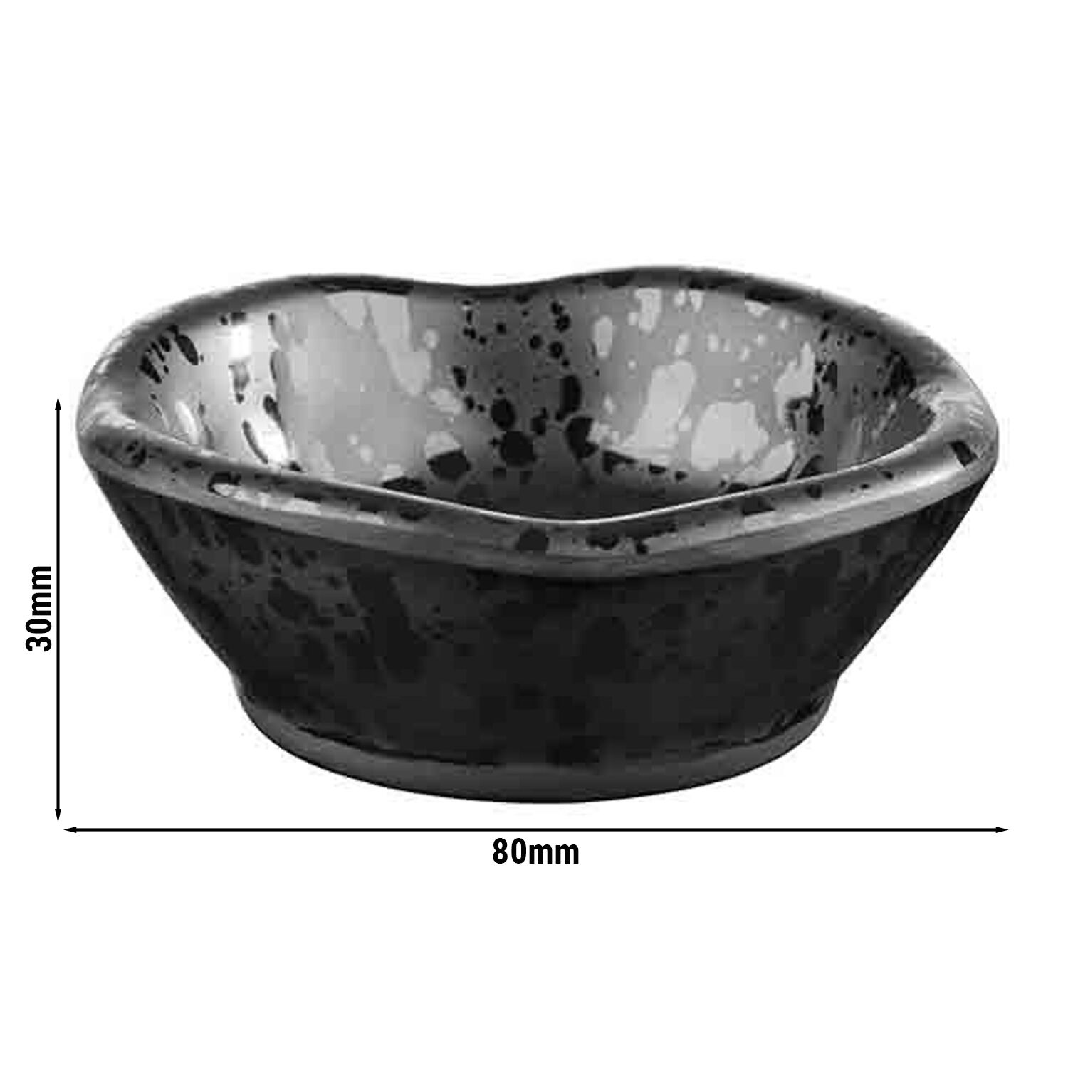(6 pièces) Coupelles à sauce - GLAMOUR - Melamine - 50 ml - Ø 80 mm - Noir