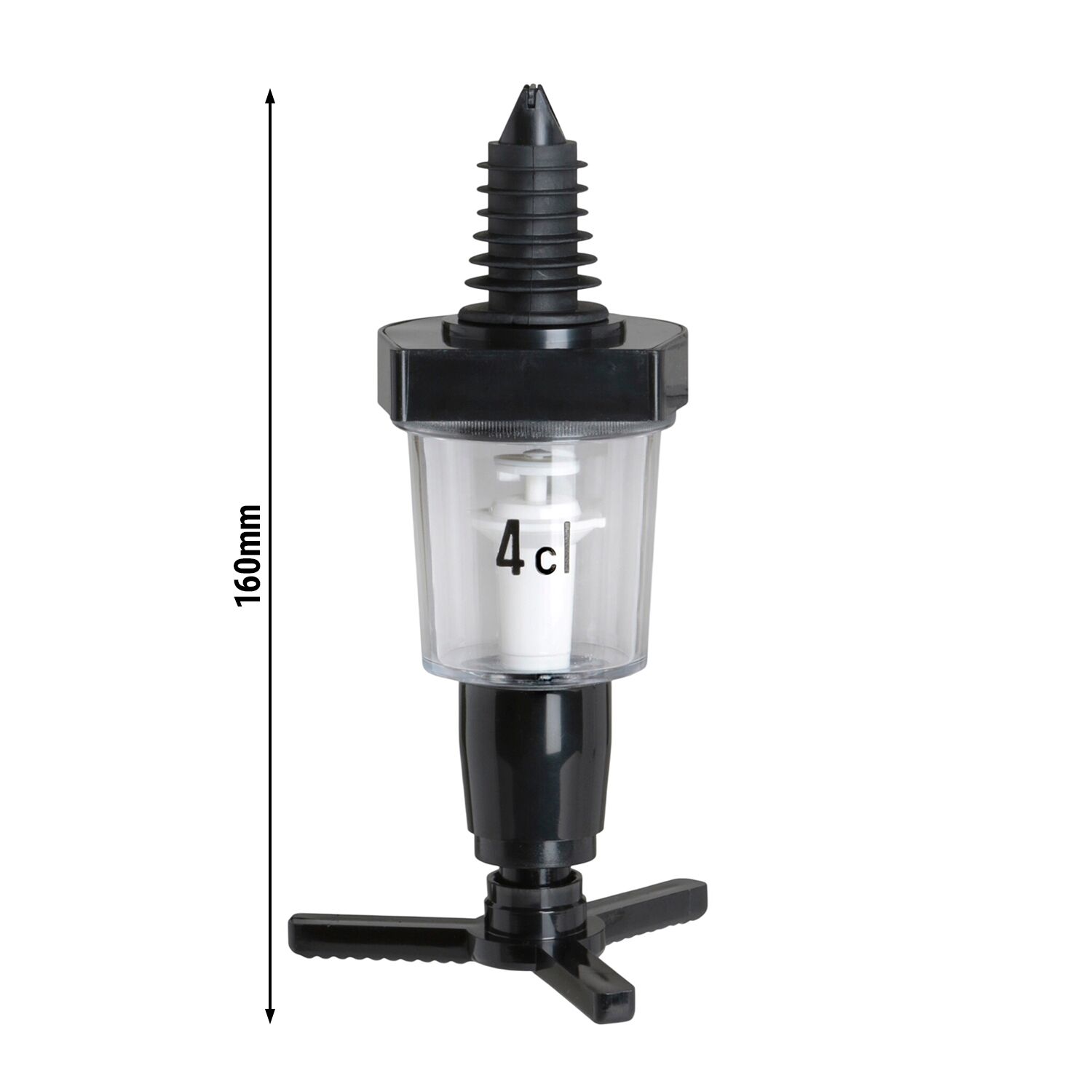FUCHS | ECO - Pourer - 4 cl - for 0.7–1-liter bottles - Plastic - Black