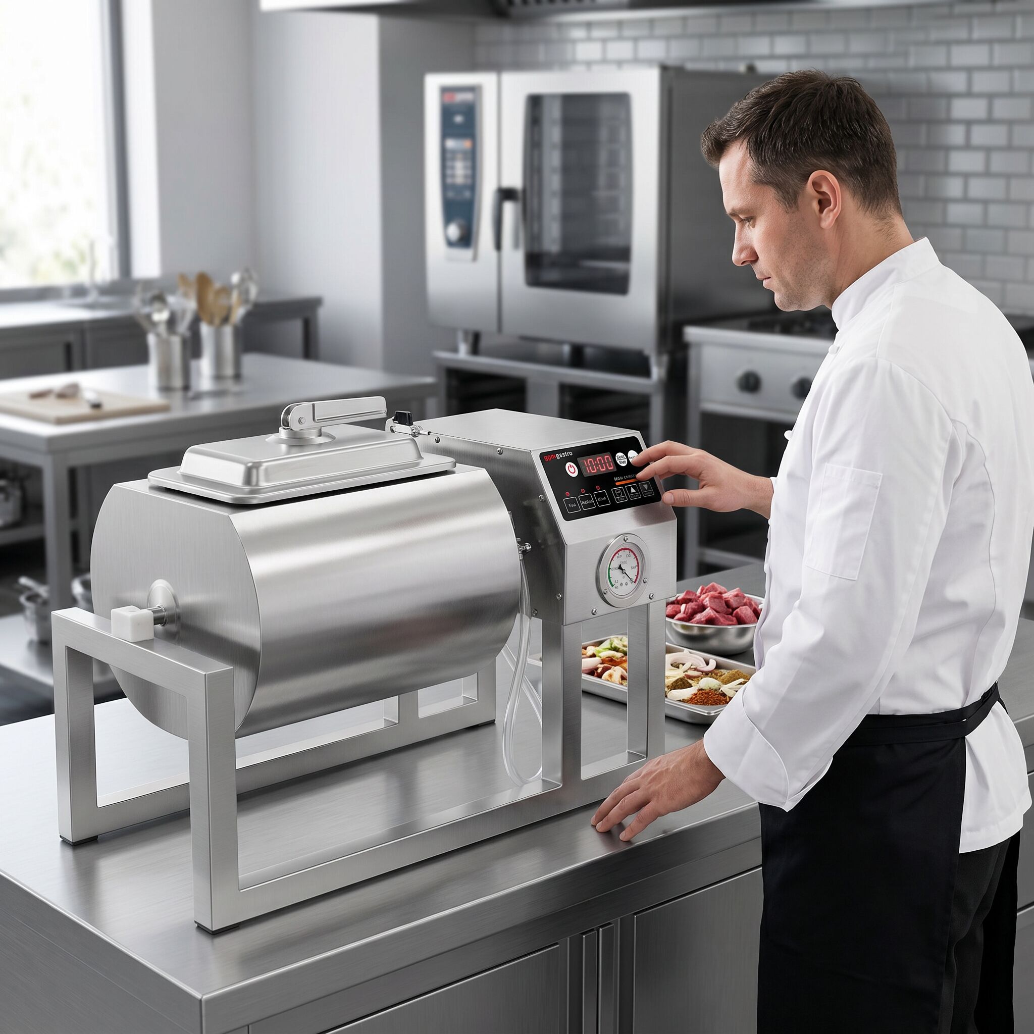 Machine à mariner sous vide - 18 litres - rotation des deux côtés - numérique - avec fonction minuterie