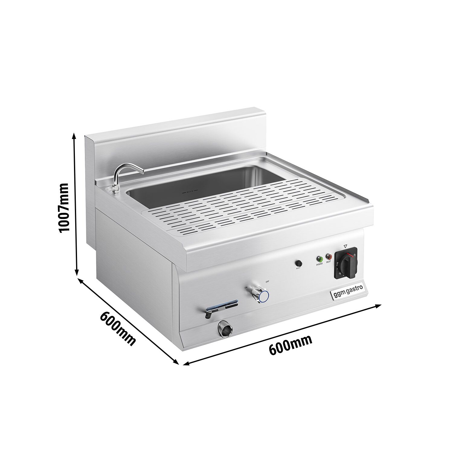 Cuiseur à pâtes électrique avec robinet – 28 L – 9 kW
