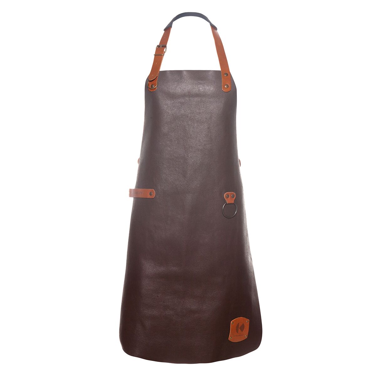 KARLOWSKY | Tablier à bavette en cuir - Moka