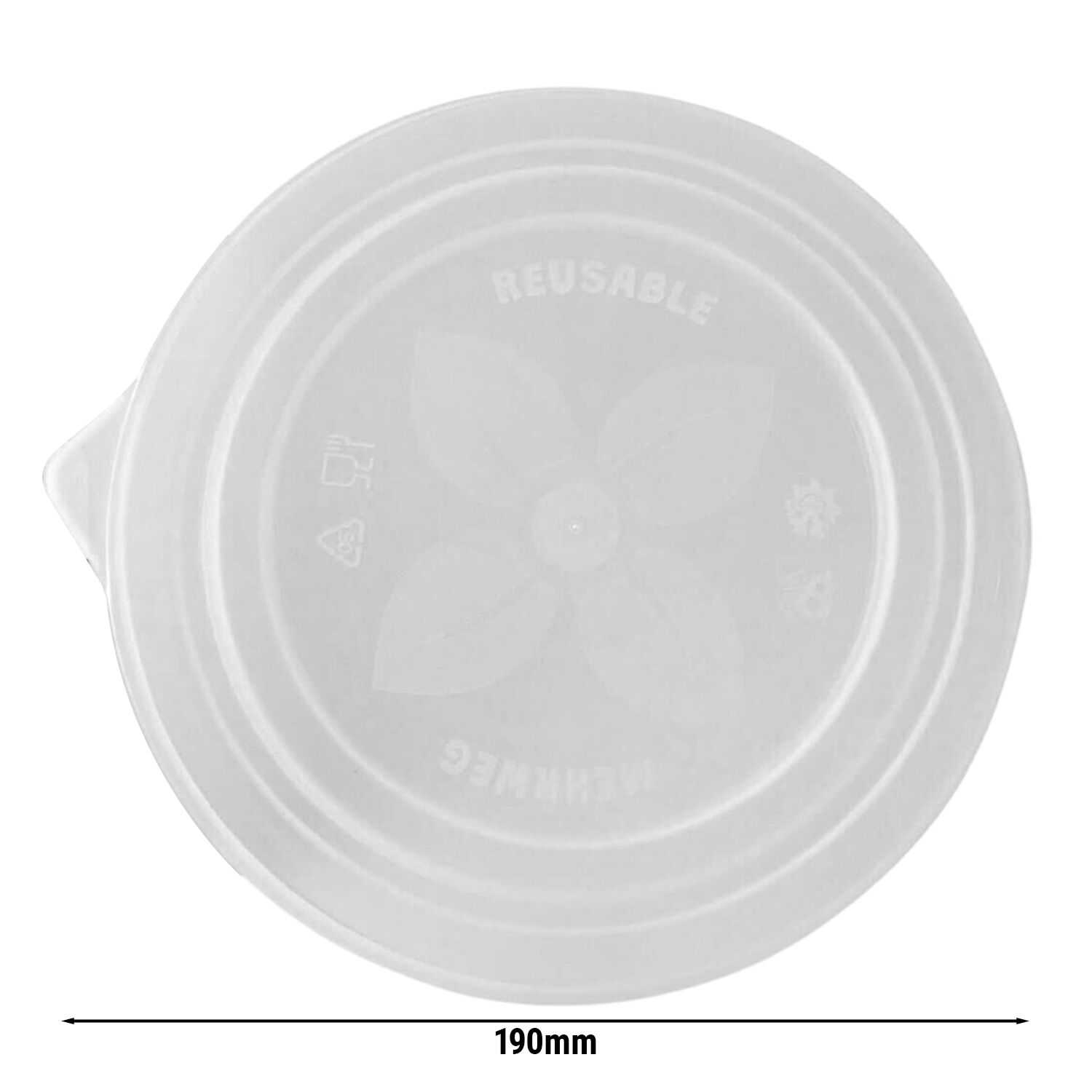 (264 pcs) Couvercle réutilisable - Transparent - compatible avec couvercles Ø185mm