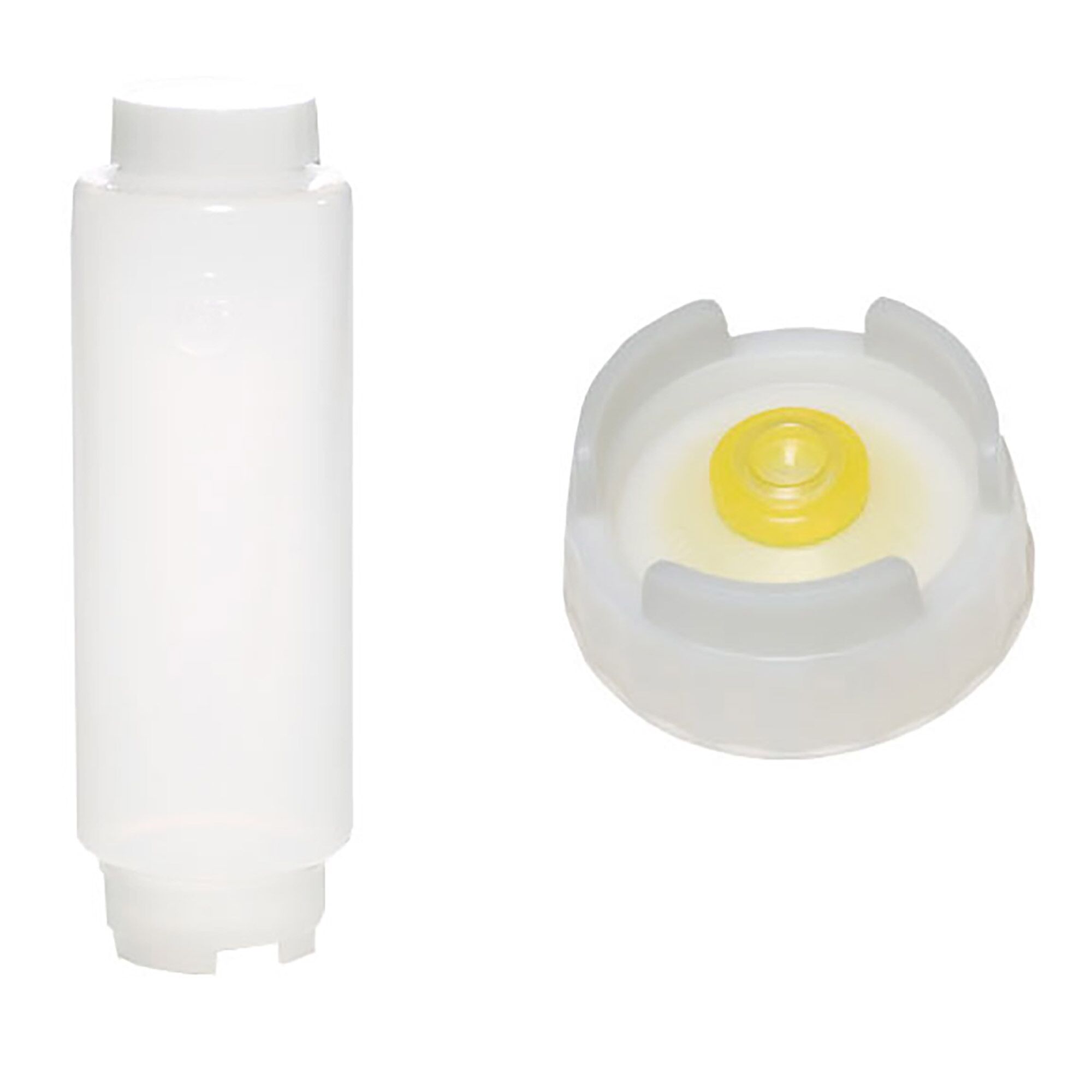 (12 pcs) Bouteille à sauce souple - 592ml - avec bouchon à vis et capuchon - Capuchon Blanc