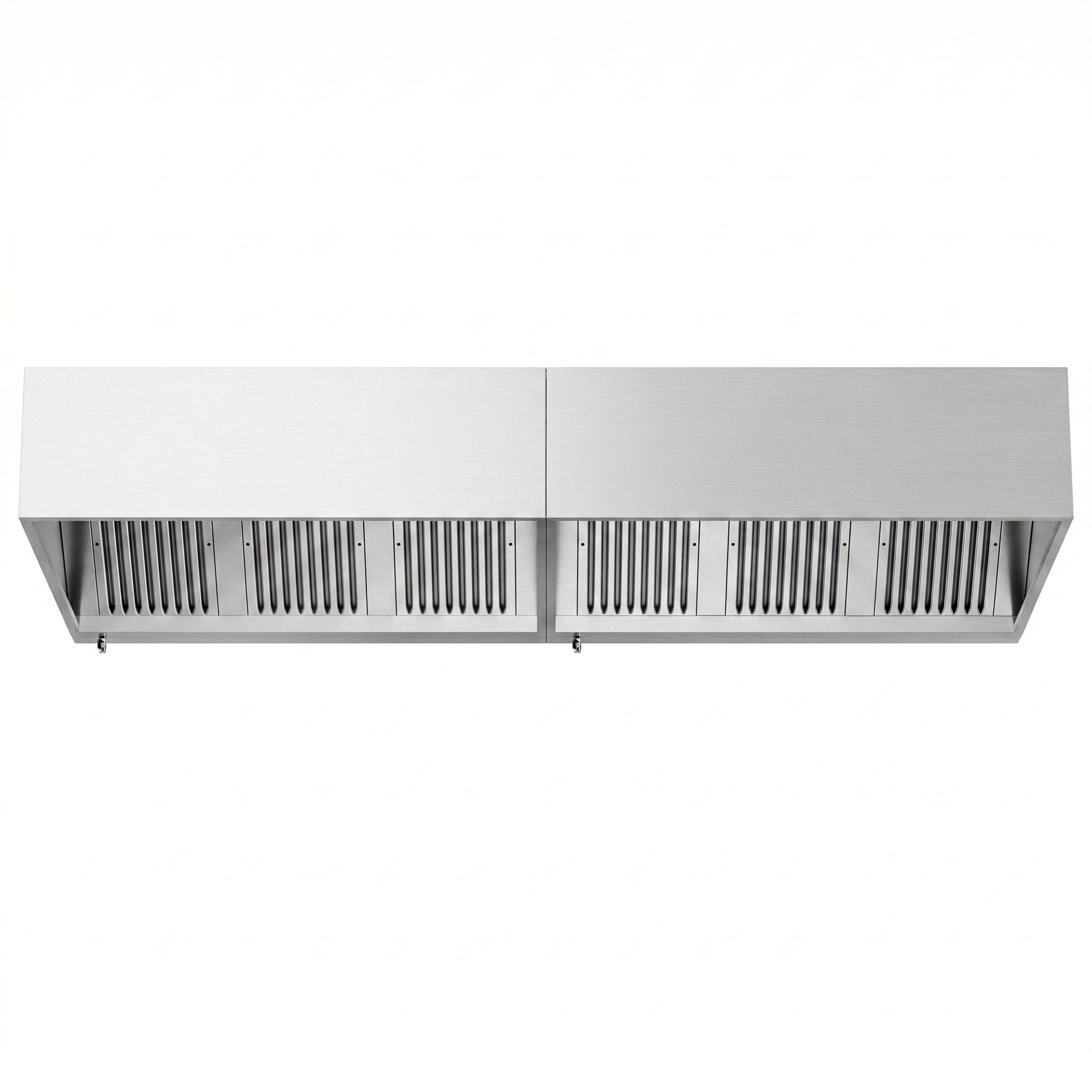 Hotte à adosser professionnelle - Profondeur 1100 - 3200mm - sans moteur - avec filtres et éclairage
