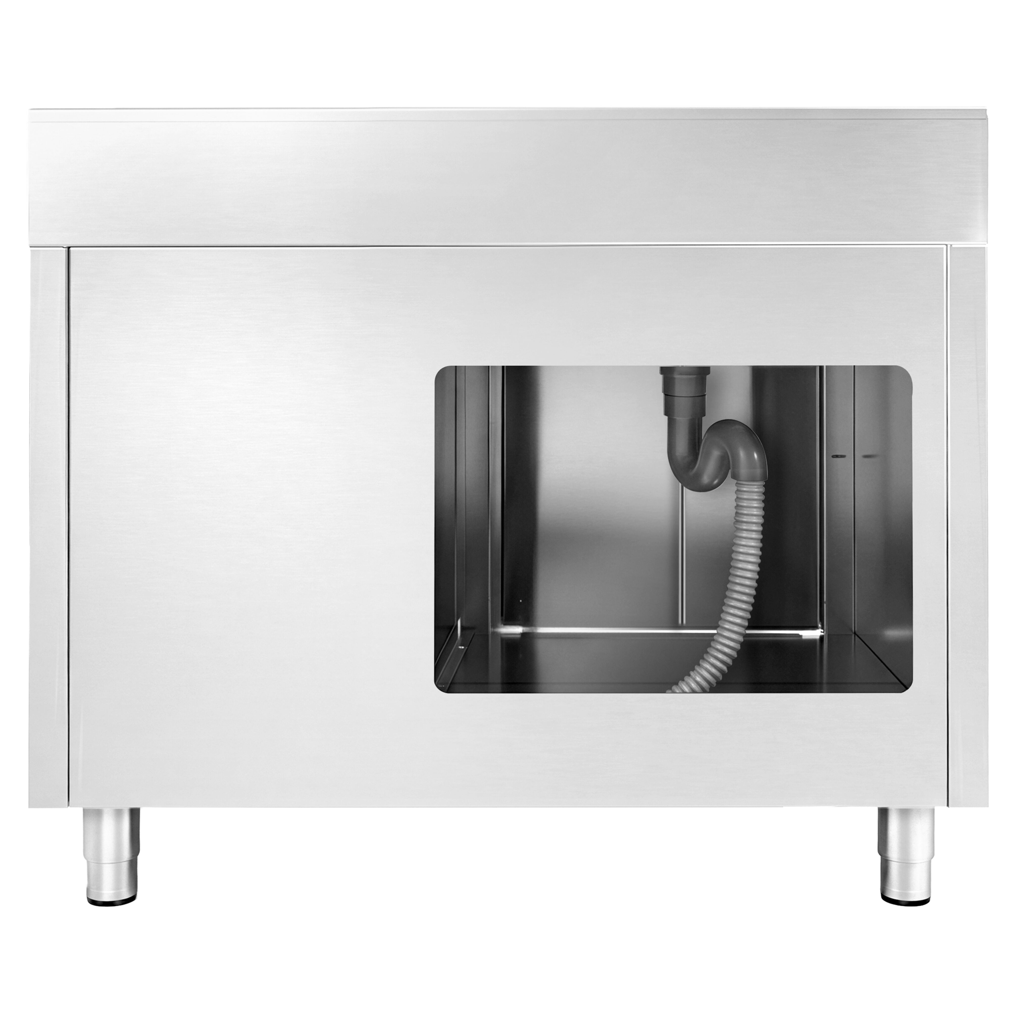 Diskbänk med underskåp PREMIUM - i rostfritt stål - 1200x600 mm - 1 ho - vänster - 3 lådor
