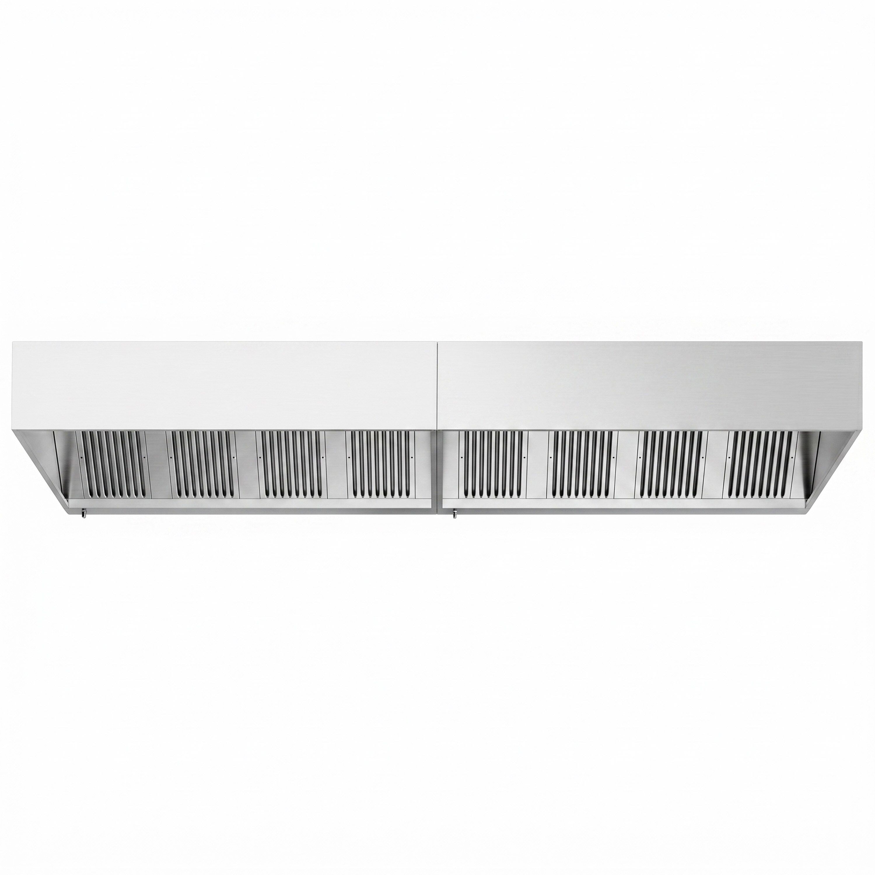 Hotte à adosser professionnelle - 4400mm - sans moteur - avec filtres et éclairage