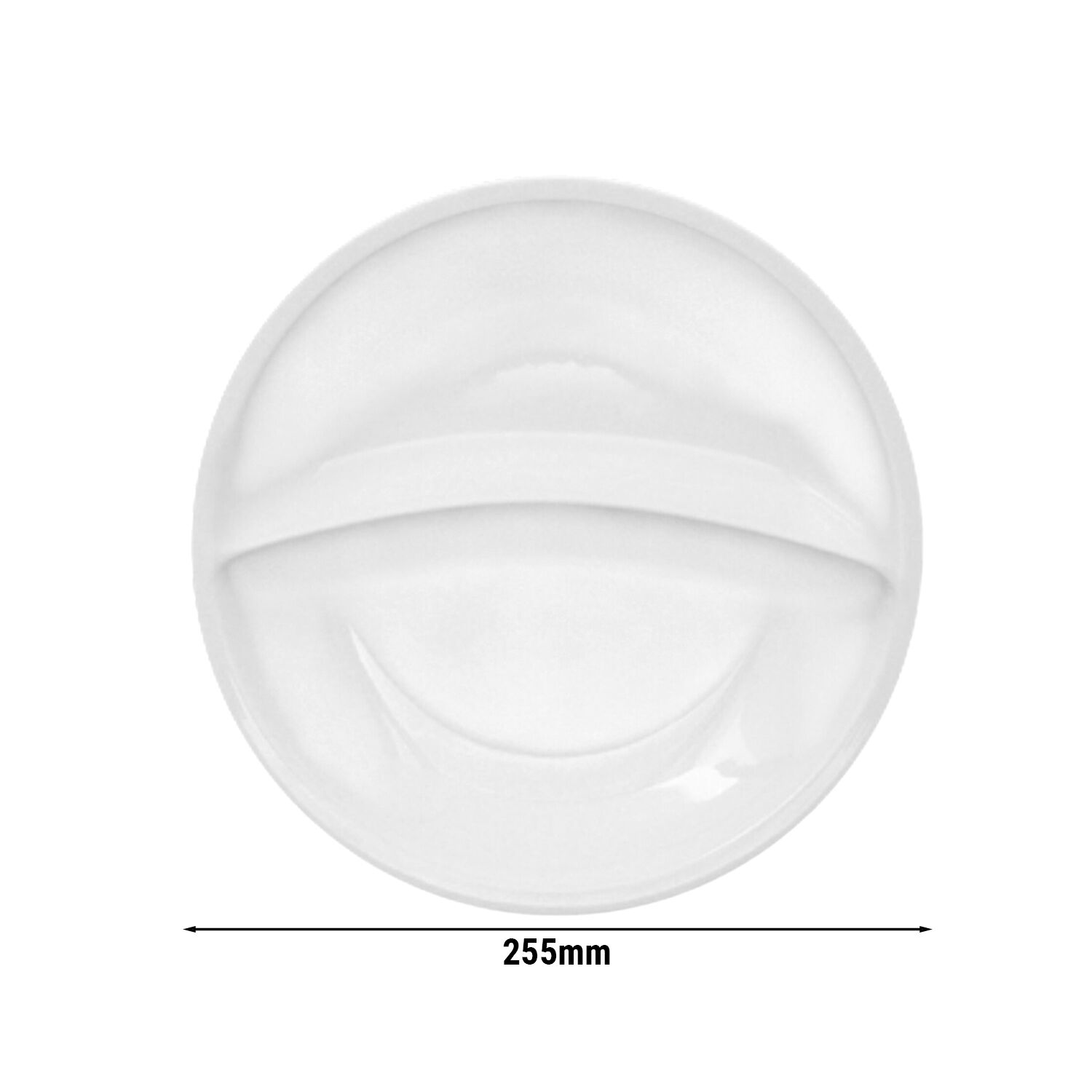 (12 pièces) THERMO FUTURE BOX | Assiette en Porcelaine - Ronde - 2 Compartiments - Blanc