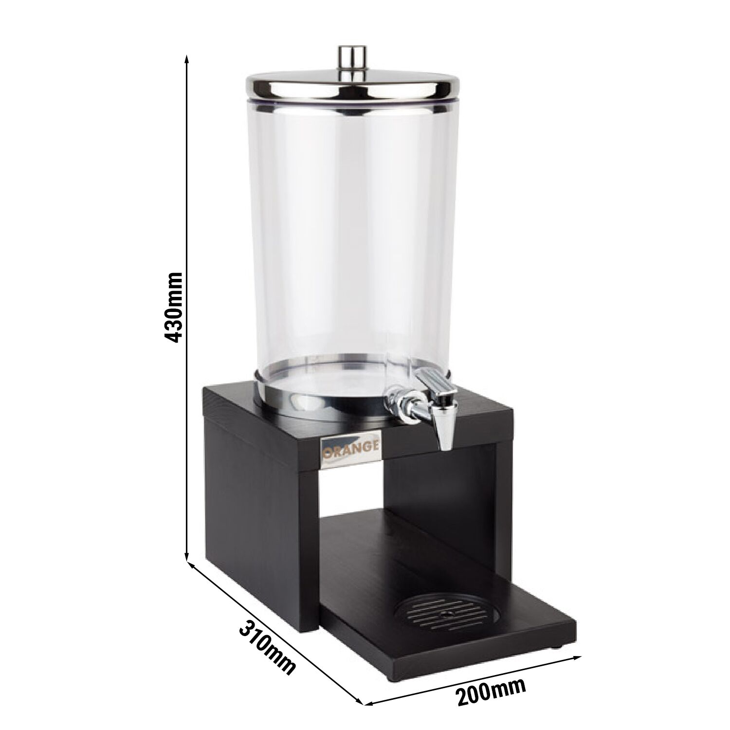 Distributeur de jus - BRIDGE - 4 L - Bois, acier inoxydable - incl. Socle, 2 batteries de refroidissement, adaptateur sans contact