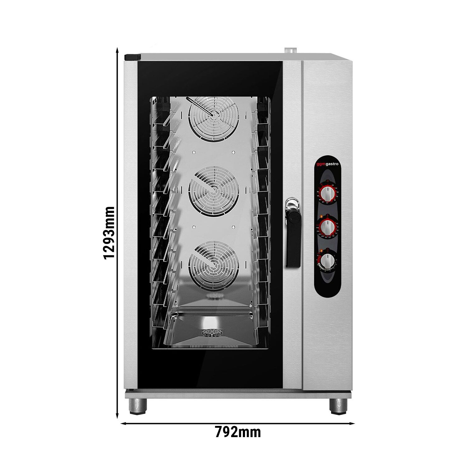 Bakery-Electric Commercial Combi Oven - Manual Controls - 10x EN 600x400 - incl. Direct steam injection, Humidity control, Halogen lighting