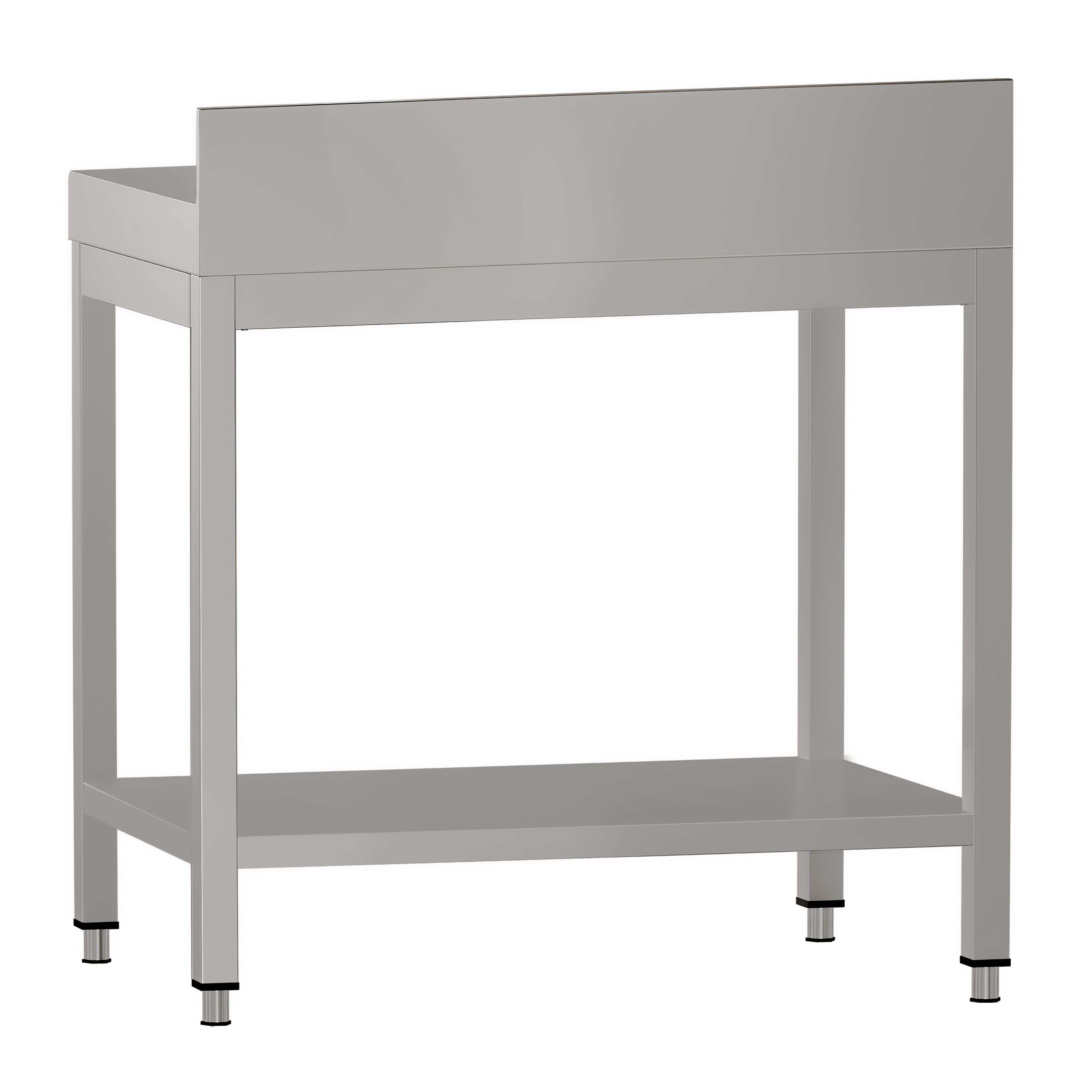 Table de travail en inox ECO – 600 × 700 mm – avec tablette inférieure & dosseret