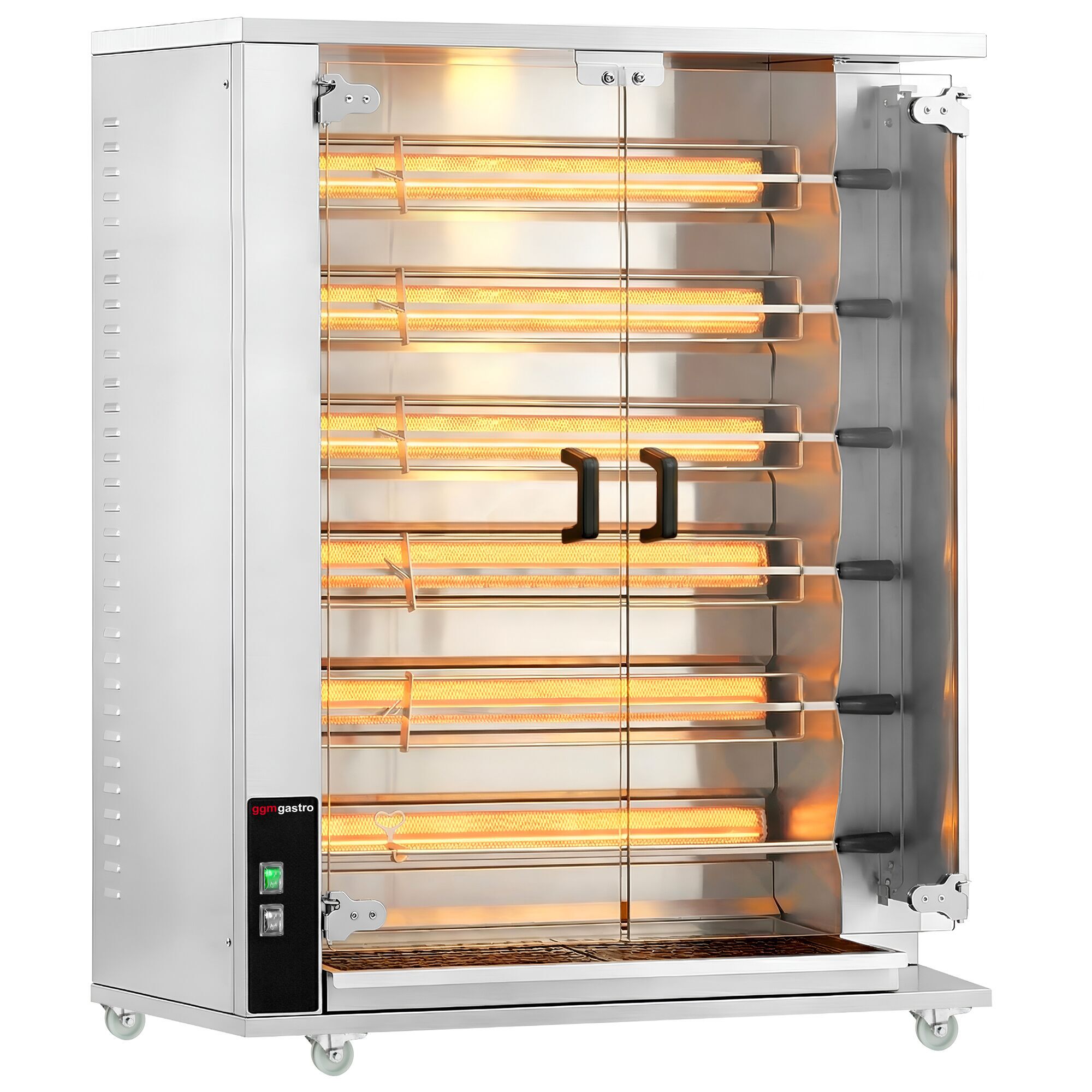 Gaz Rôtissoire à poulets Verticale - 6 broches pour jusqu’à 30 poulets - 28,2kW