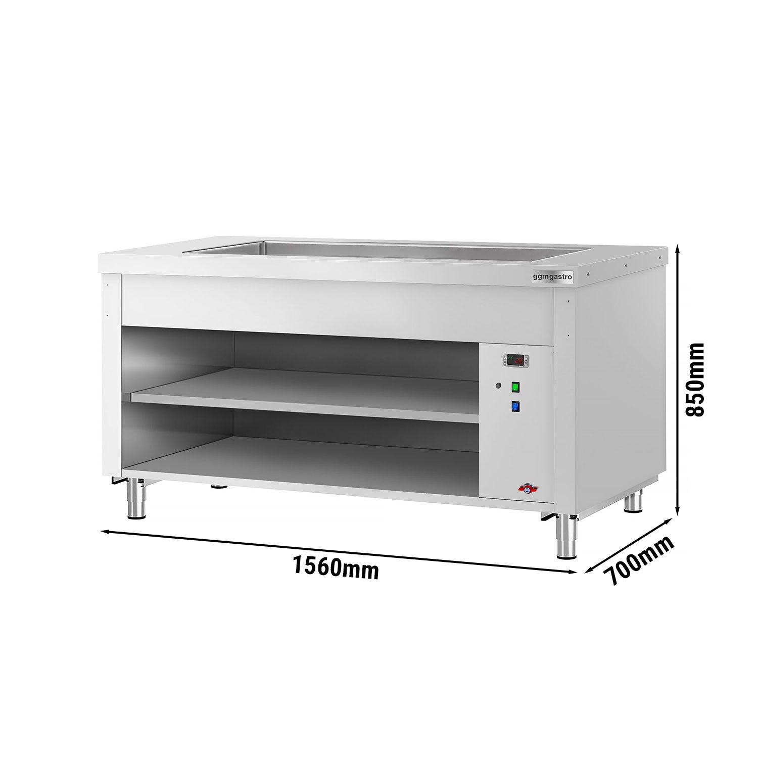Buffet chaud KOPENHAGEN - 1560mm - avec bain-marie - pour 4x GN 1/1