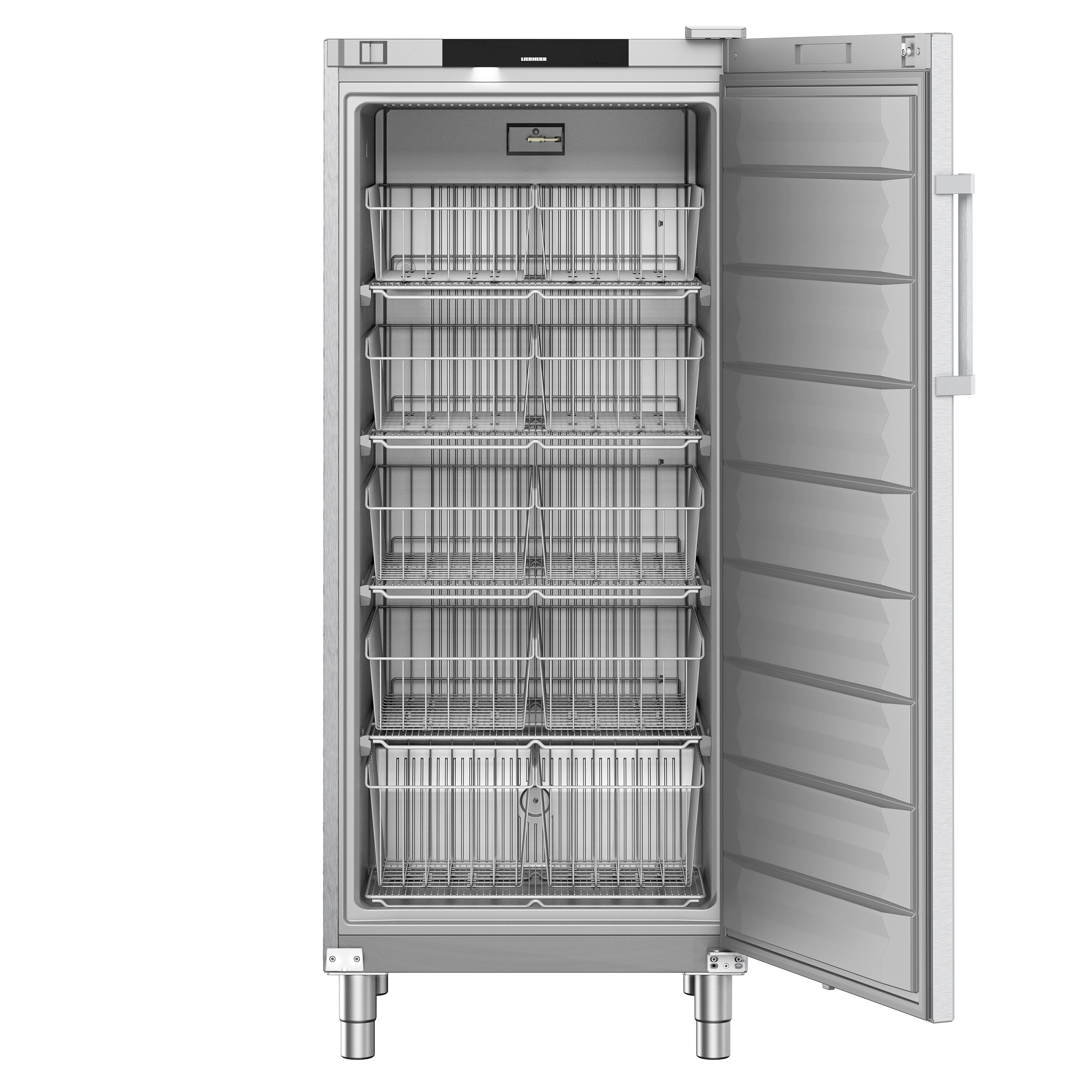 LIEBHERR | Tiefkühlschrank Edelstahl PERFECTION - 499 Liter - Innen Kunststoff & 10 Staukörbe - mit 1 Tür