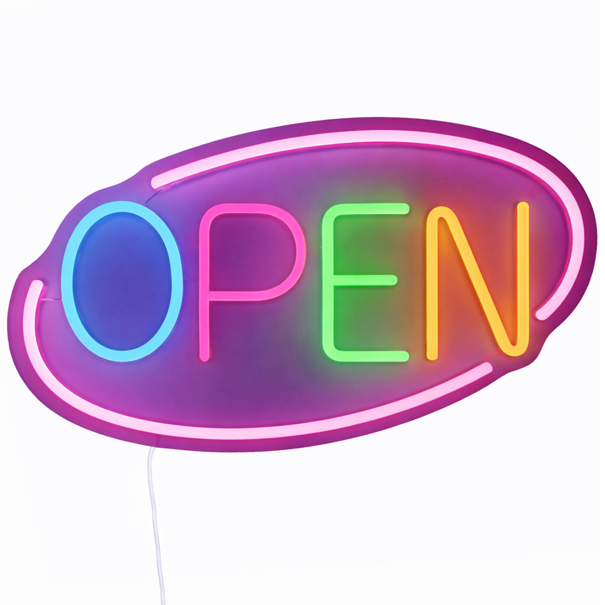 Enseigne lumineuse LED - OPEN - dimmable - Rose - Multicolore