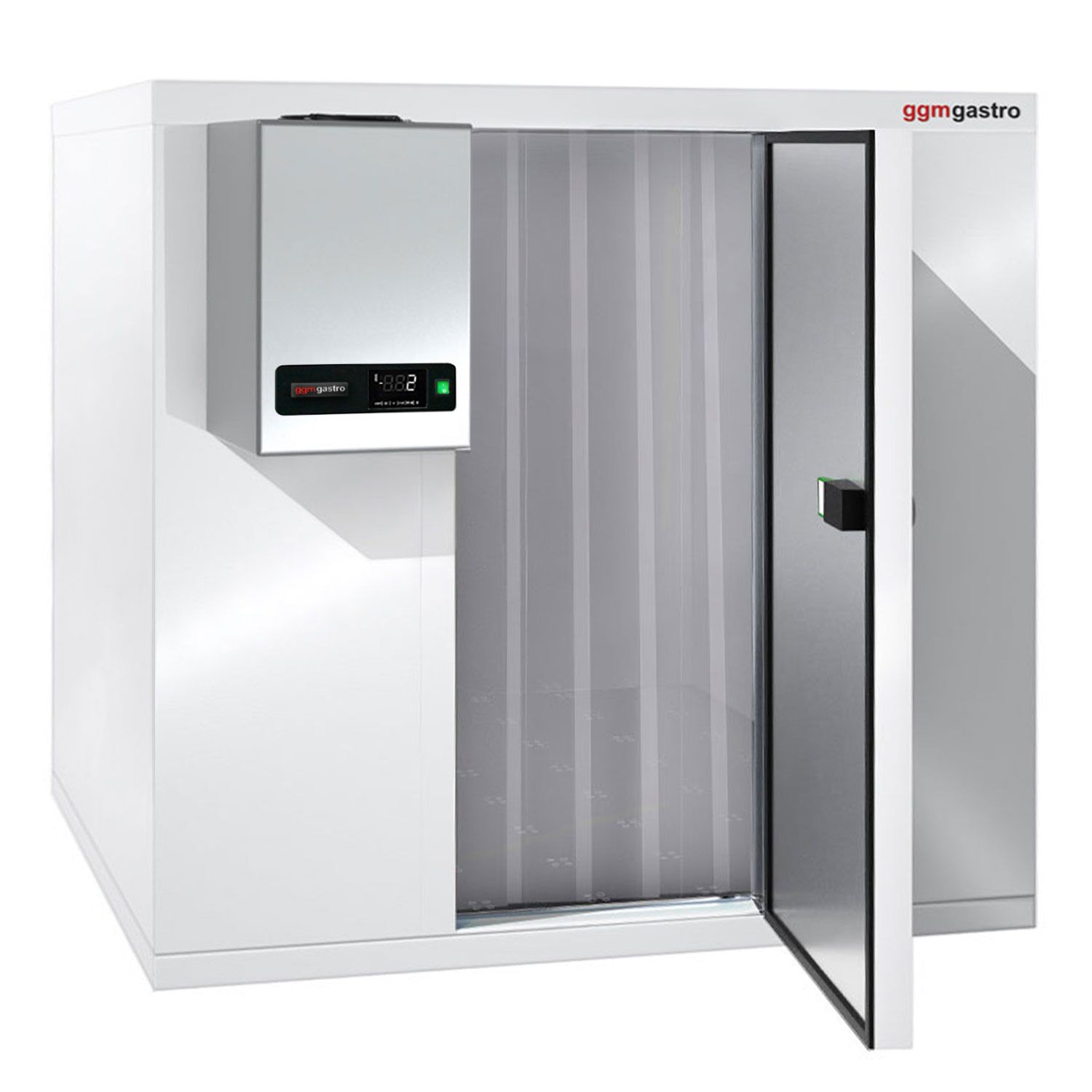 Chambre de congélation – 1200 × 1500 mm – 2,2 m³ – avec groupe de congélation et rideaux à lamelles inclus