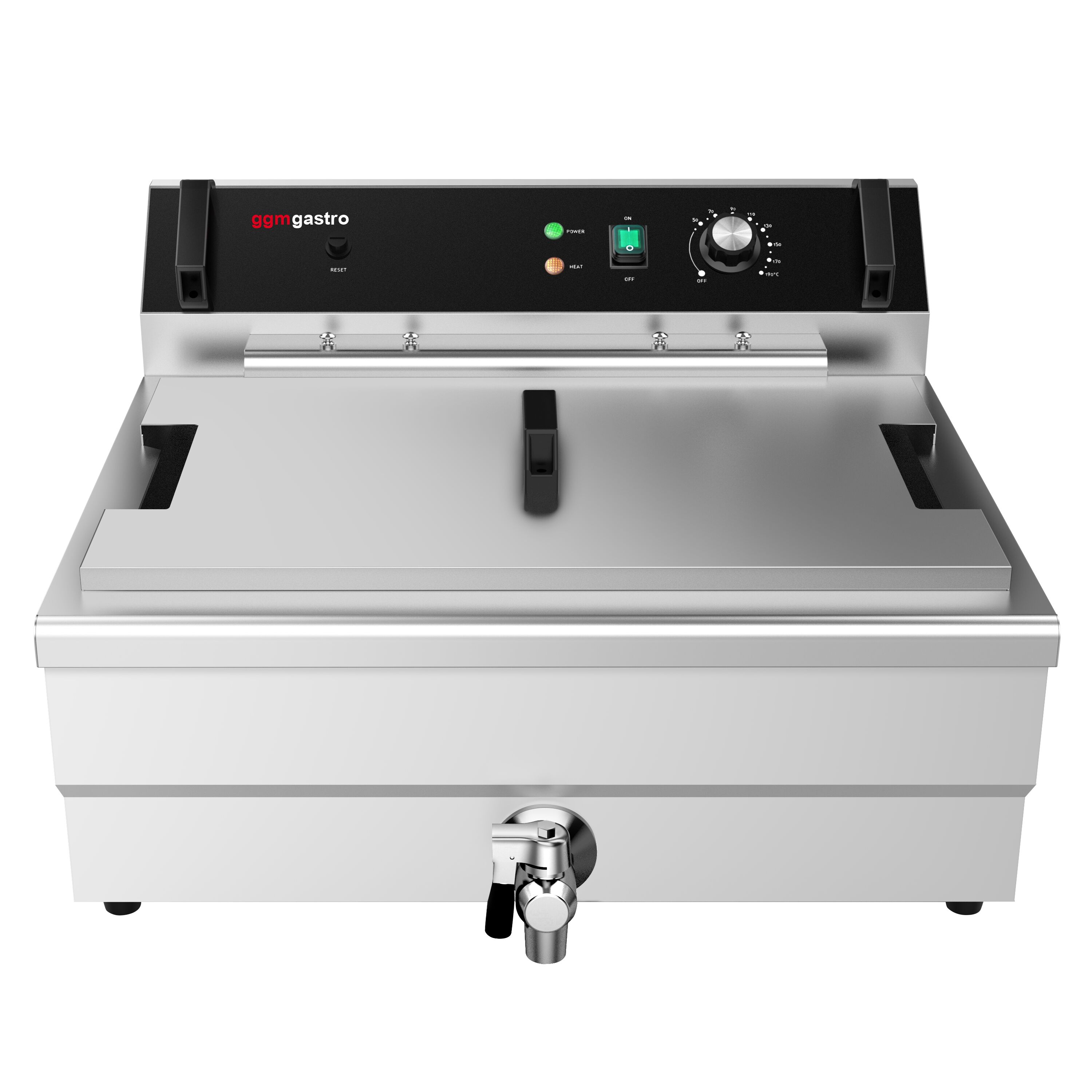 Friteuse à beignets électrique professionnelle - 30L - 5kW - Manuel - avec robinet de vidange