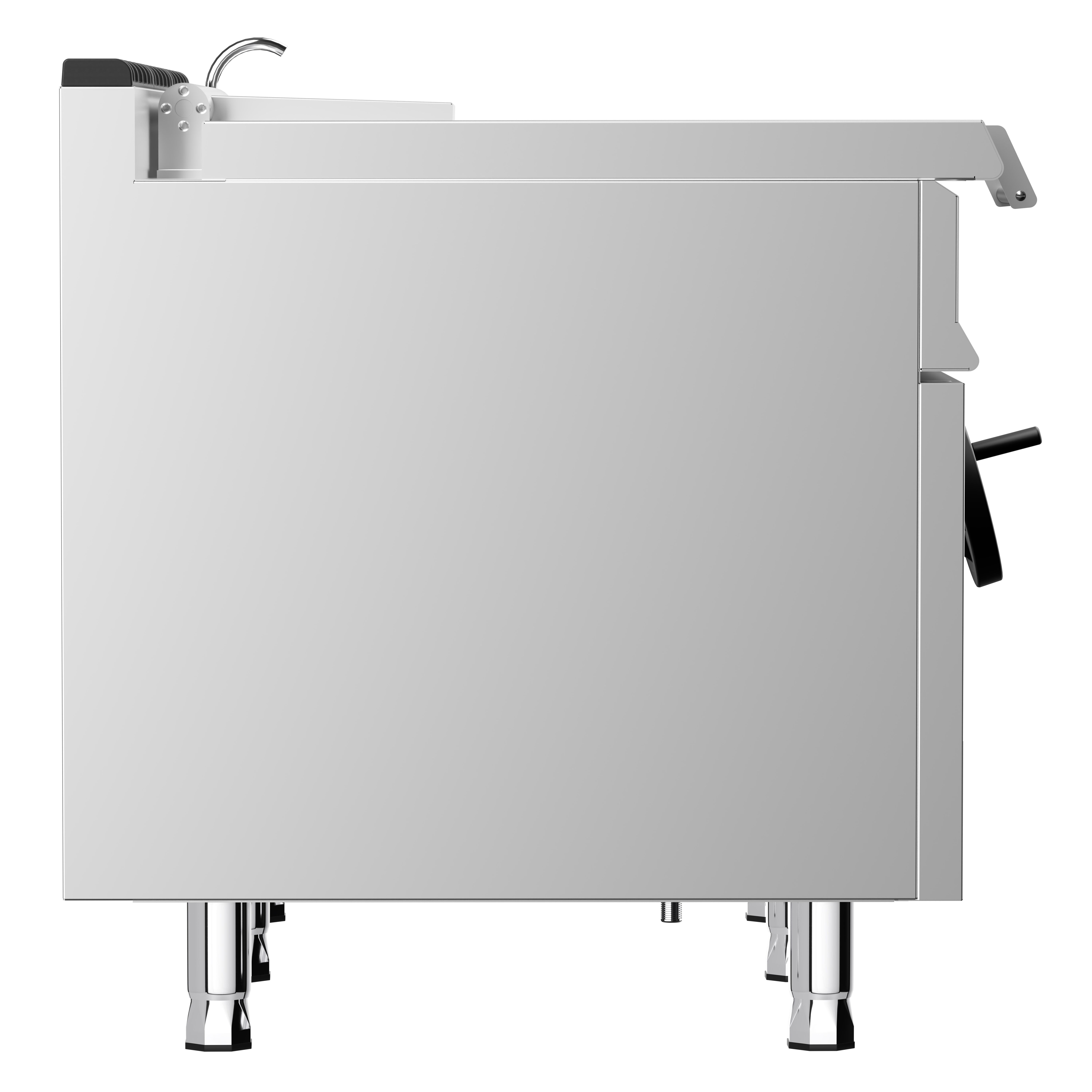 Sauteuse basculante à gaz – 120 litres – 30 kW – avec volant manuel et raccordement d’eau