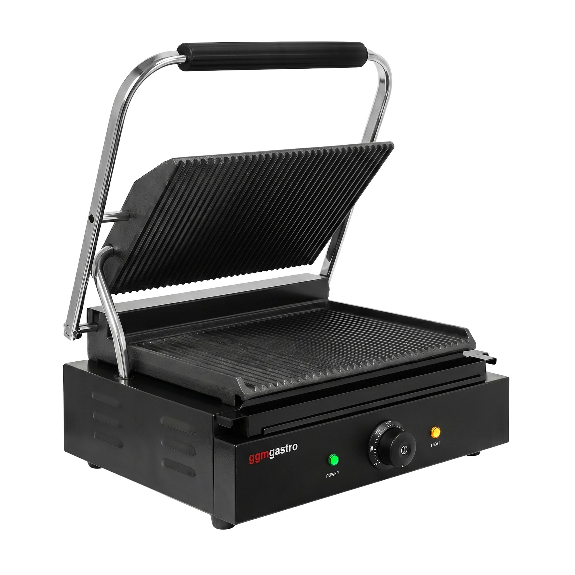 Commercial Contact Grill – Ribbed Top & Bottom Plates – 2.2 kW – Grill Area: 345 × 235 mm