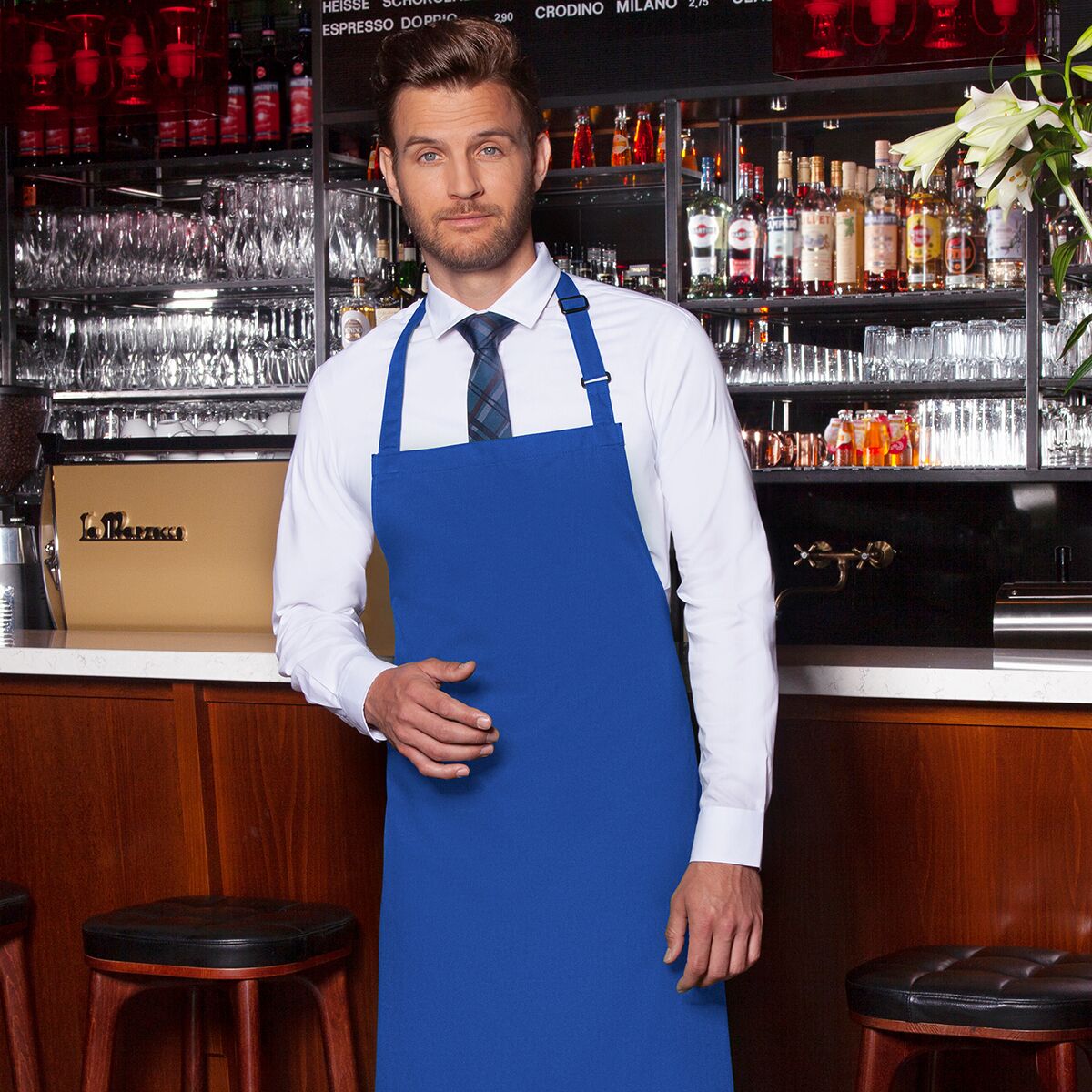 (6 pièces) KARLOWSKY | Tablier à bavette Basic - Bleu