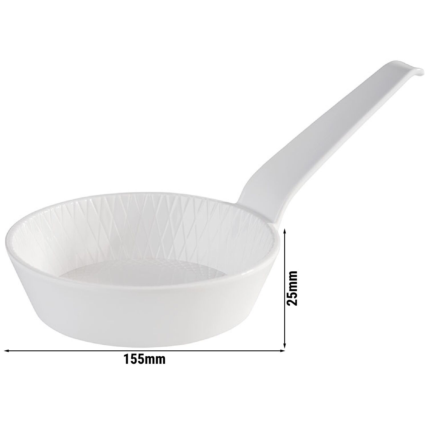 (48 pièces) Bol - MINI - Mélamine - 70 ml - Ø 85 mm - avec manche - Blanc