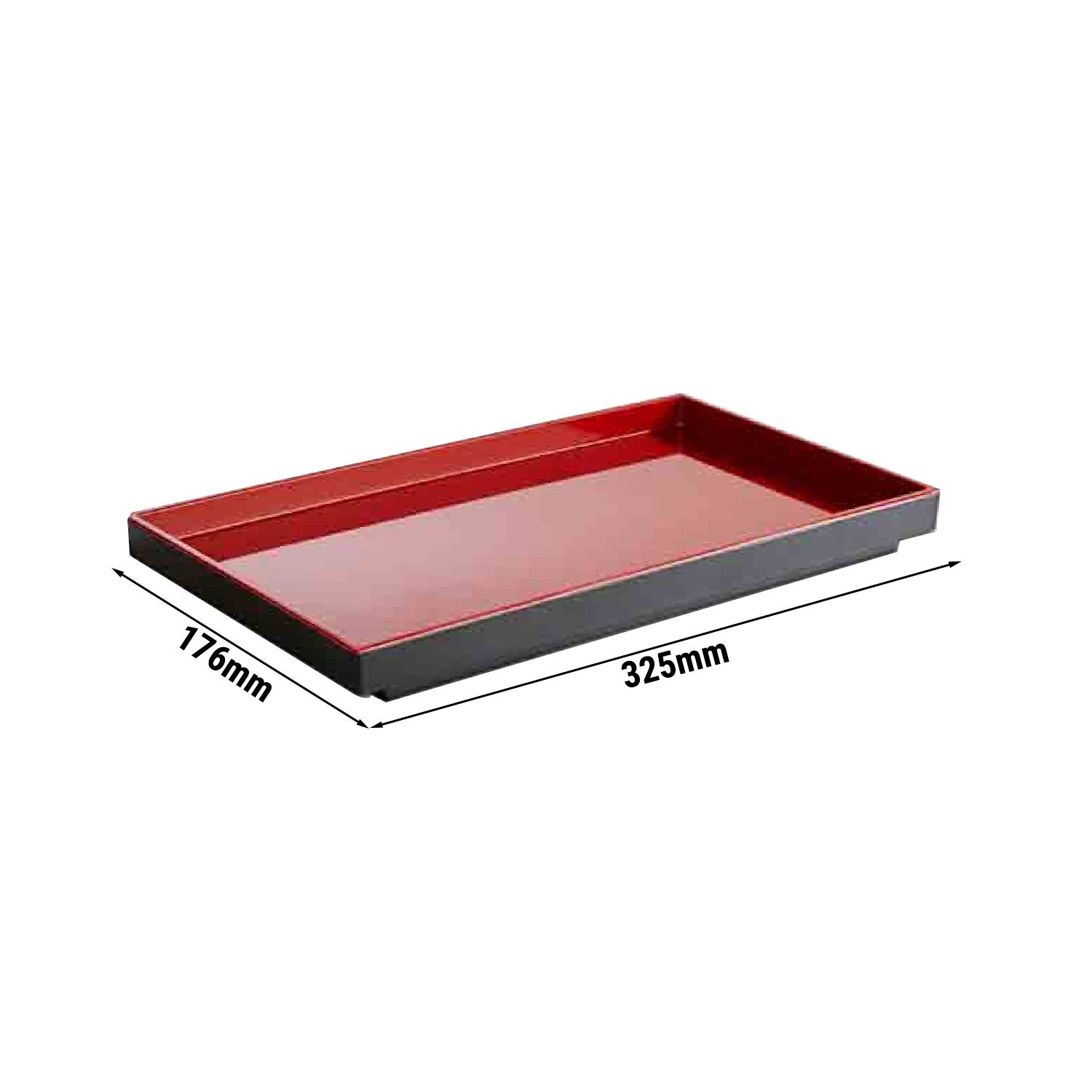 (6 pièces) Plateau GN 1/3 – ASIA PLUS – Mélamine – Hauteur : 30 mm – Noir