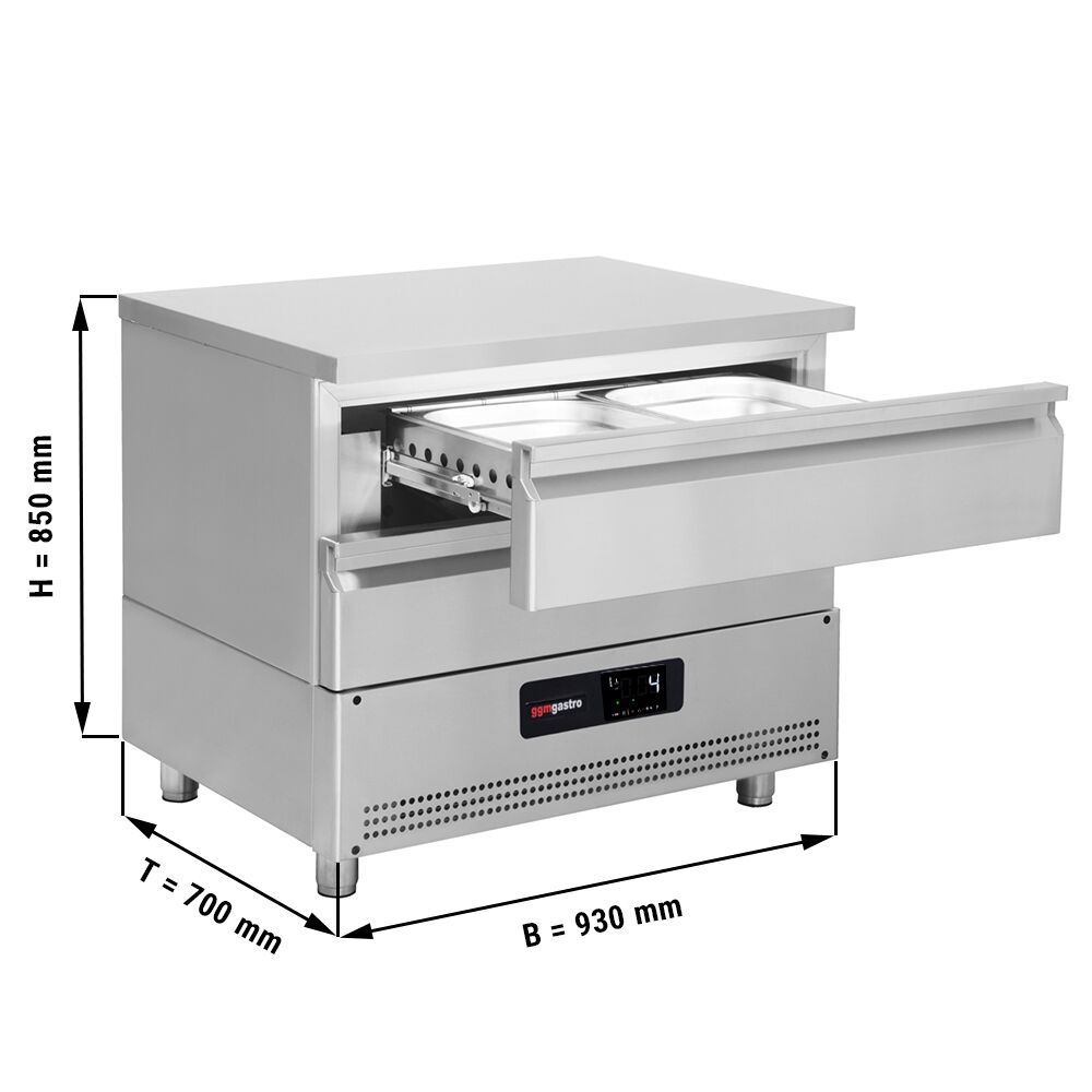 Commercial Undercounter Fridge Freezer - Dual Temperature [-20 to +8°C] - 930mm - 2 Drawer