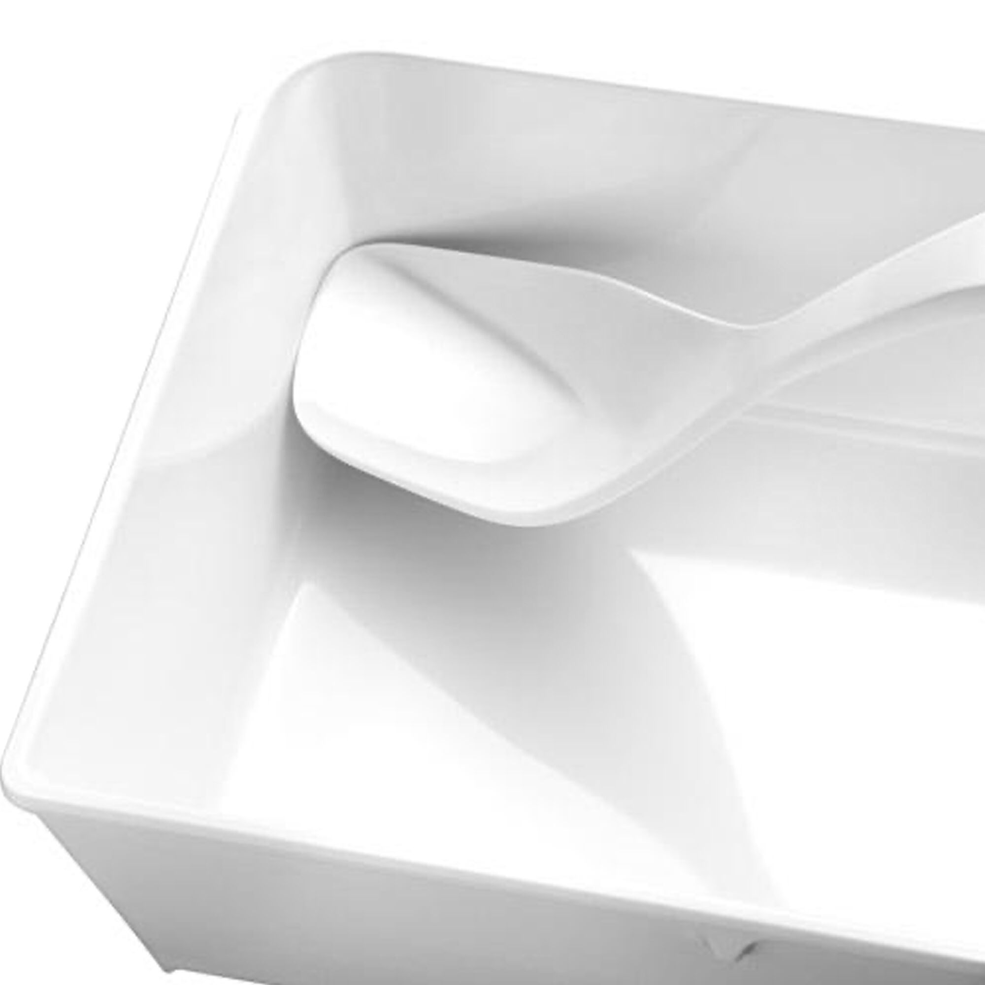 (6 pcs) Cuillère de service PREMIUM - Ø65mm - Longueur : 265mm - Mélamine - Blanc