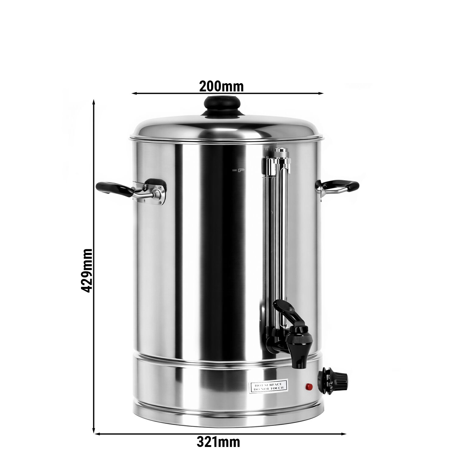 Distributeur de boissons chaudes professionnel - 8L - 2kW - Réglage de température en continu 30–110°C - Acier inoxydable